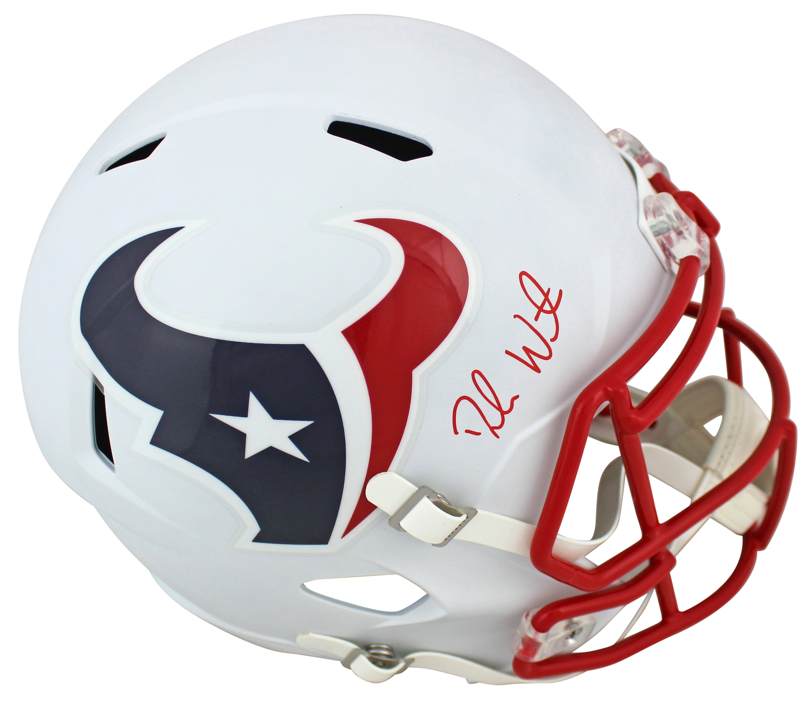 Texans Deshaun Watson Signed Flat White Full Size Speed Rep Helmet JSA Witnessed