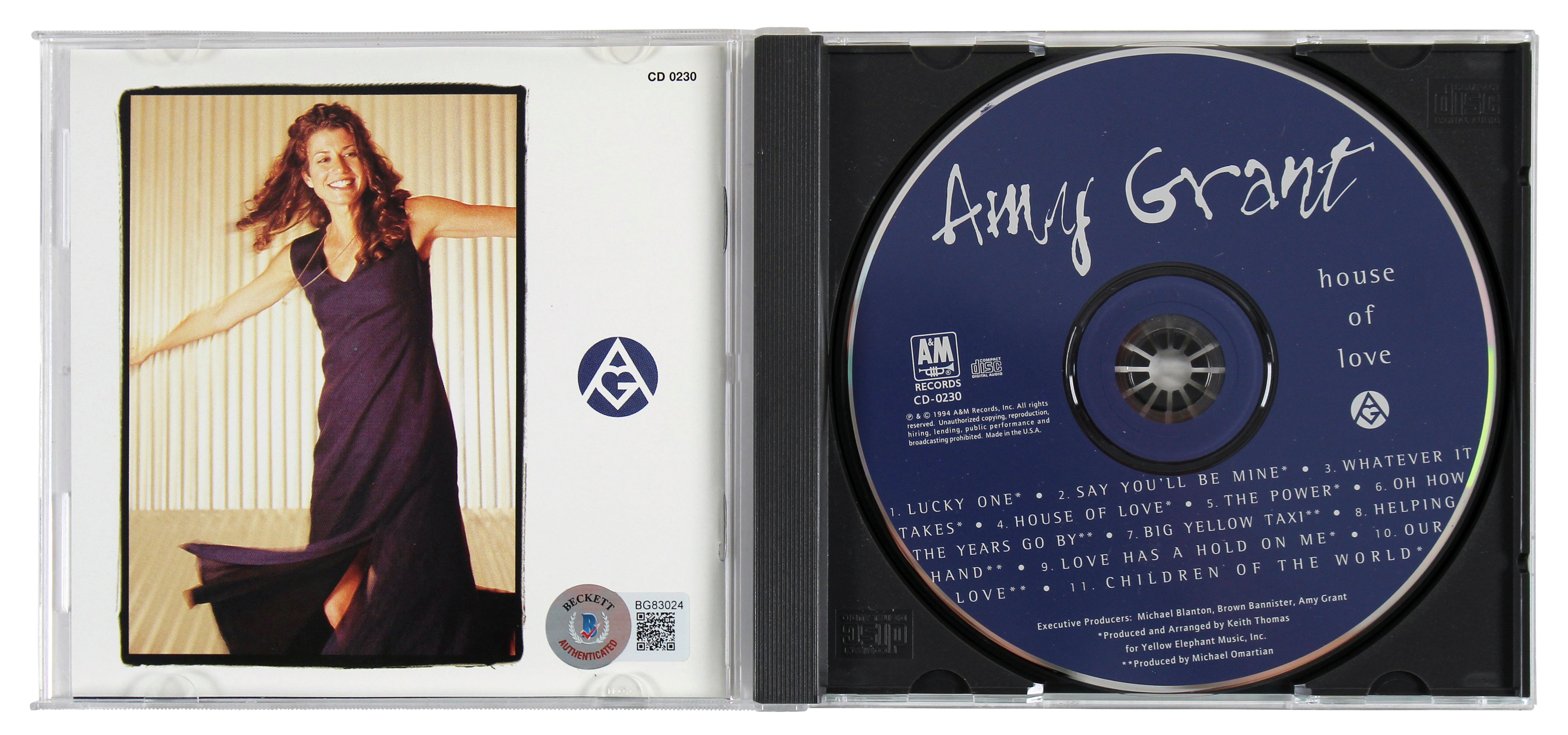 Amy Grant Authentic Signed House Of Love Cd Insert W/ Disk BAS #BG83024