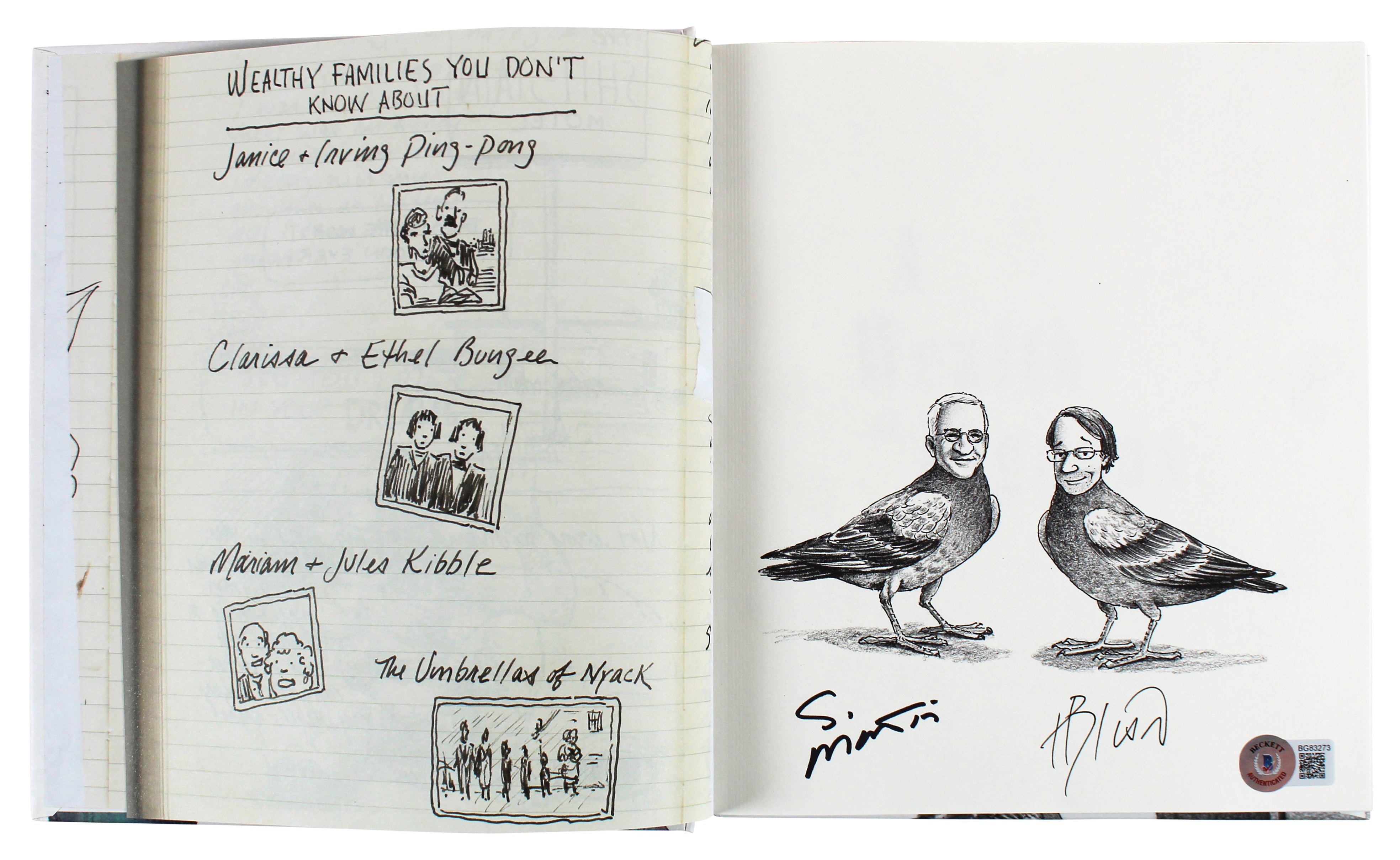 Steve Martin & Harry Bliss Signed A Wealth Of Pigeons 1st Edition Book BAS