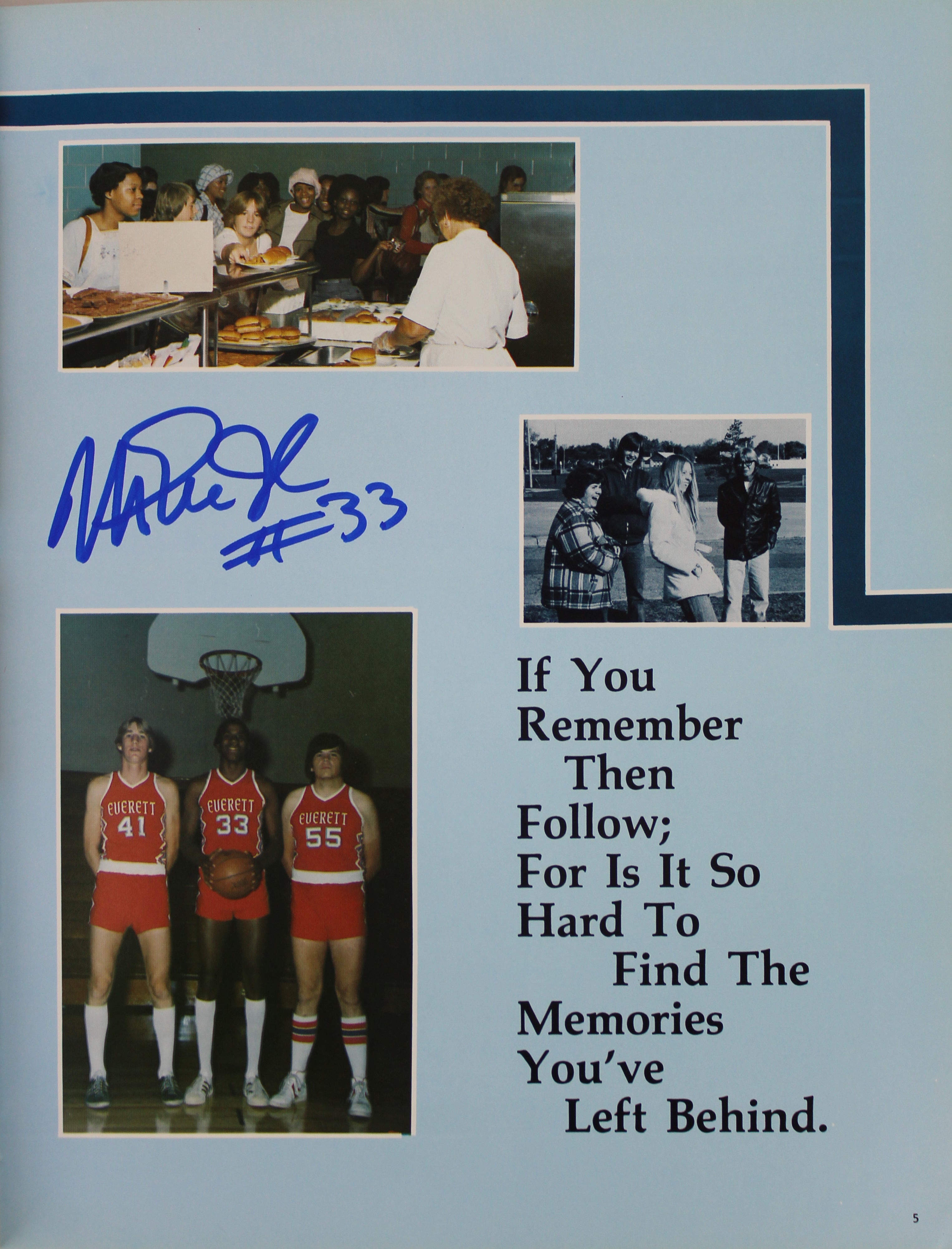 Lakers Magic Johnson 6x Signed 1977 Everett High School Yearbook BAS Wit #A39164