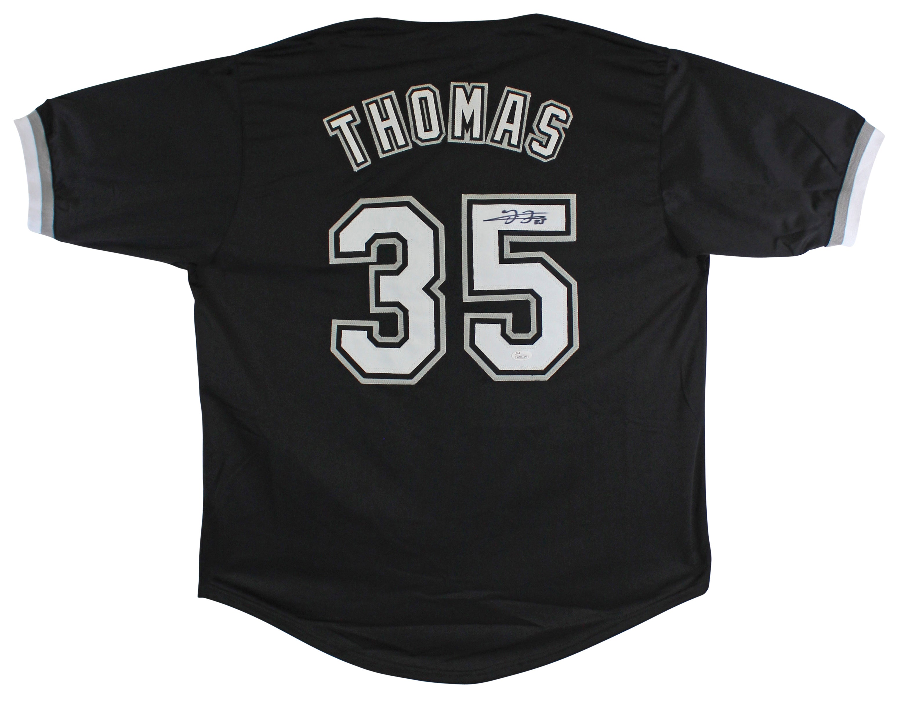 Frank Thomas Authentic Signed Black Pro Style Jersey Autographed JSA Witness
