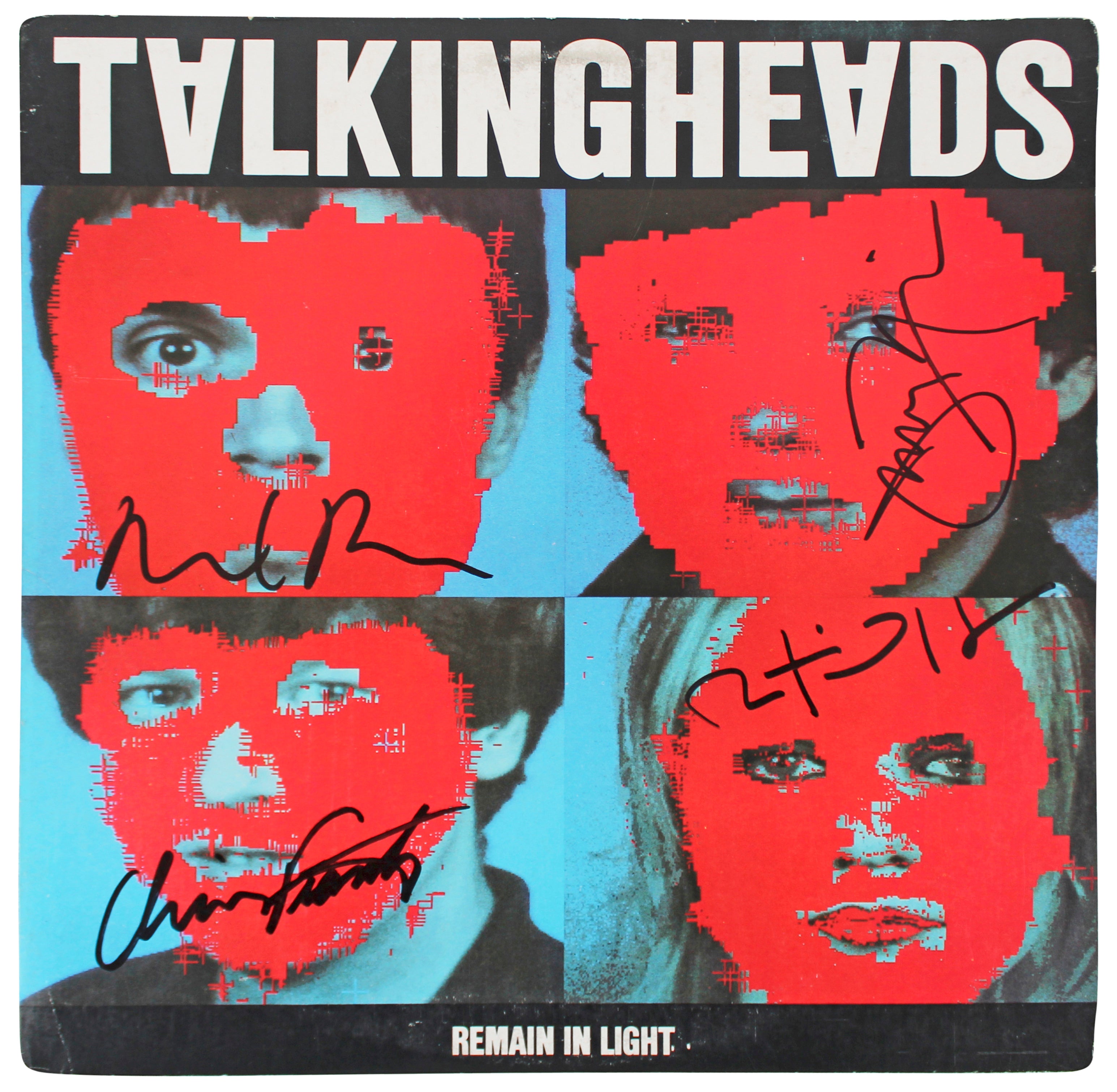 Talking Heads (4) Byrne, Frantz +2 Signed Album Cover W/ Vinyl BAS #AB10657