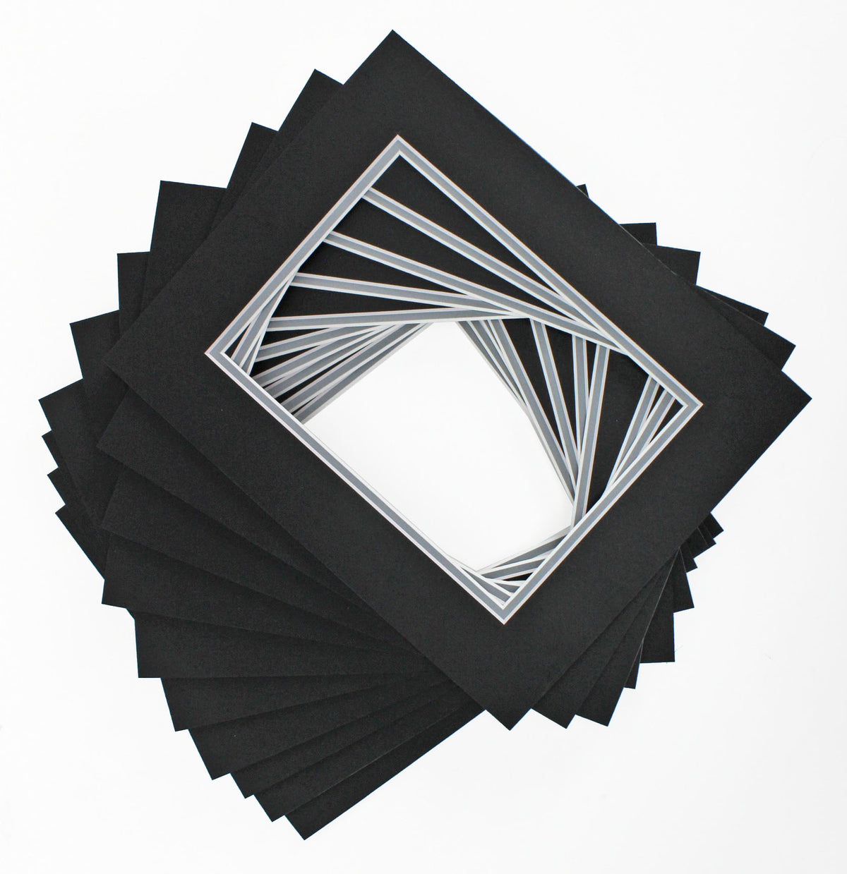 Picture Frame Double Mat 8x10 For 5x7 Photo Black/Silver Pack of 10