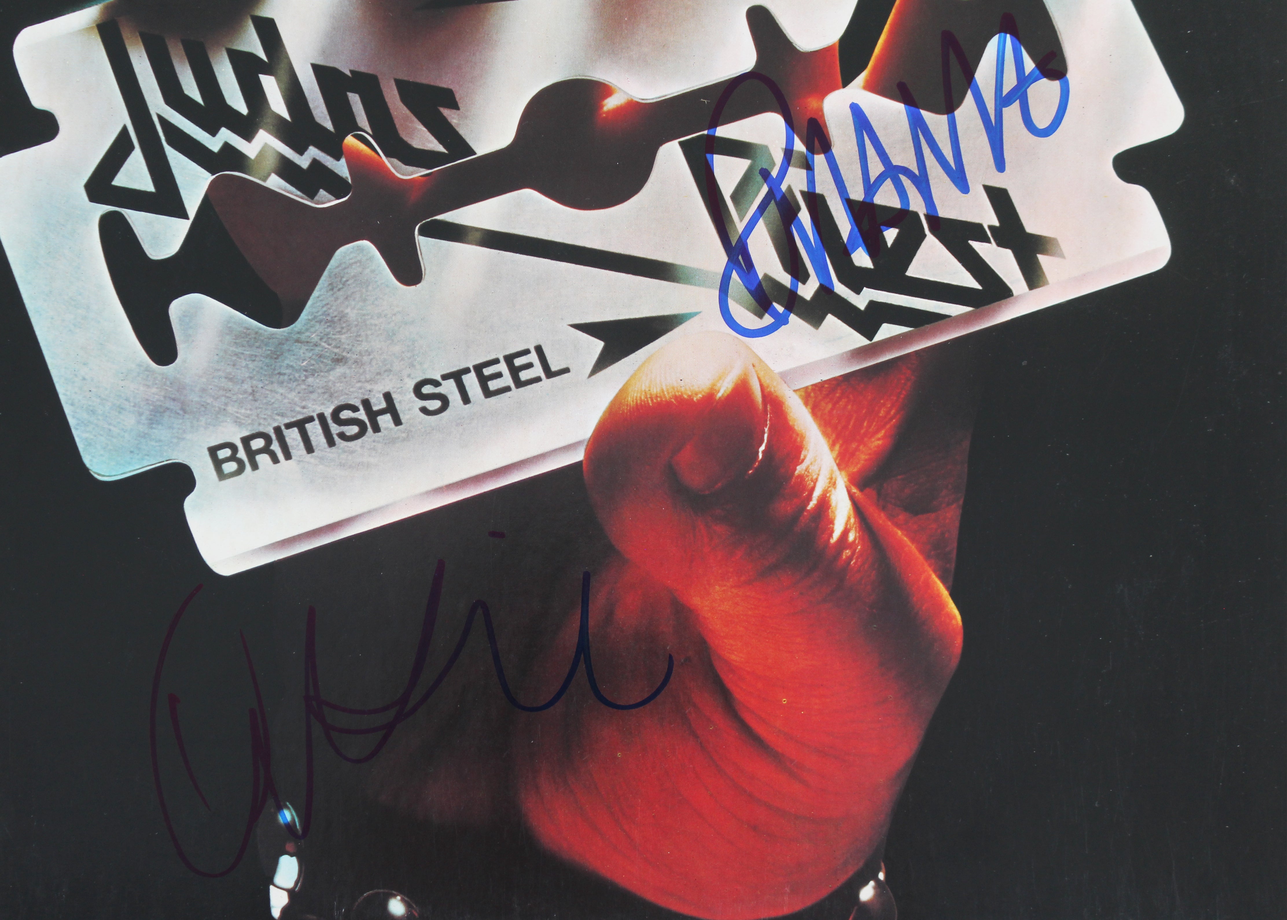 Rob Halford Ian Hill Judas Priest Signed British Steel Album Cover BAS #BG82245