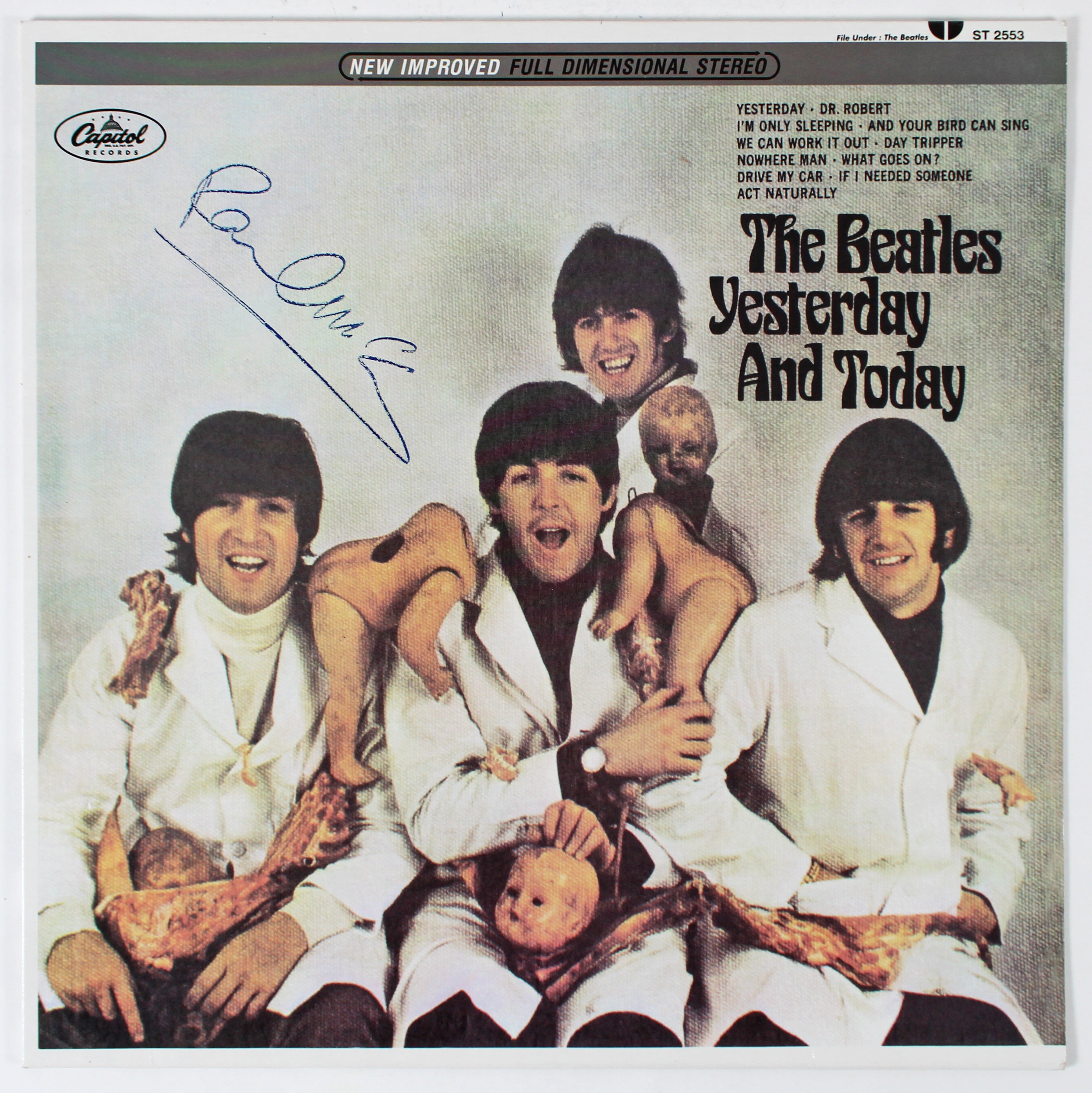 Paul McCartney Beatles Signed Yesterday & Today Album Cover w Vinyl PSA #AB04568