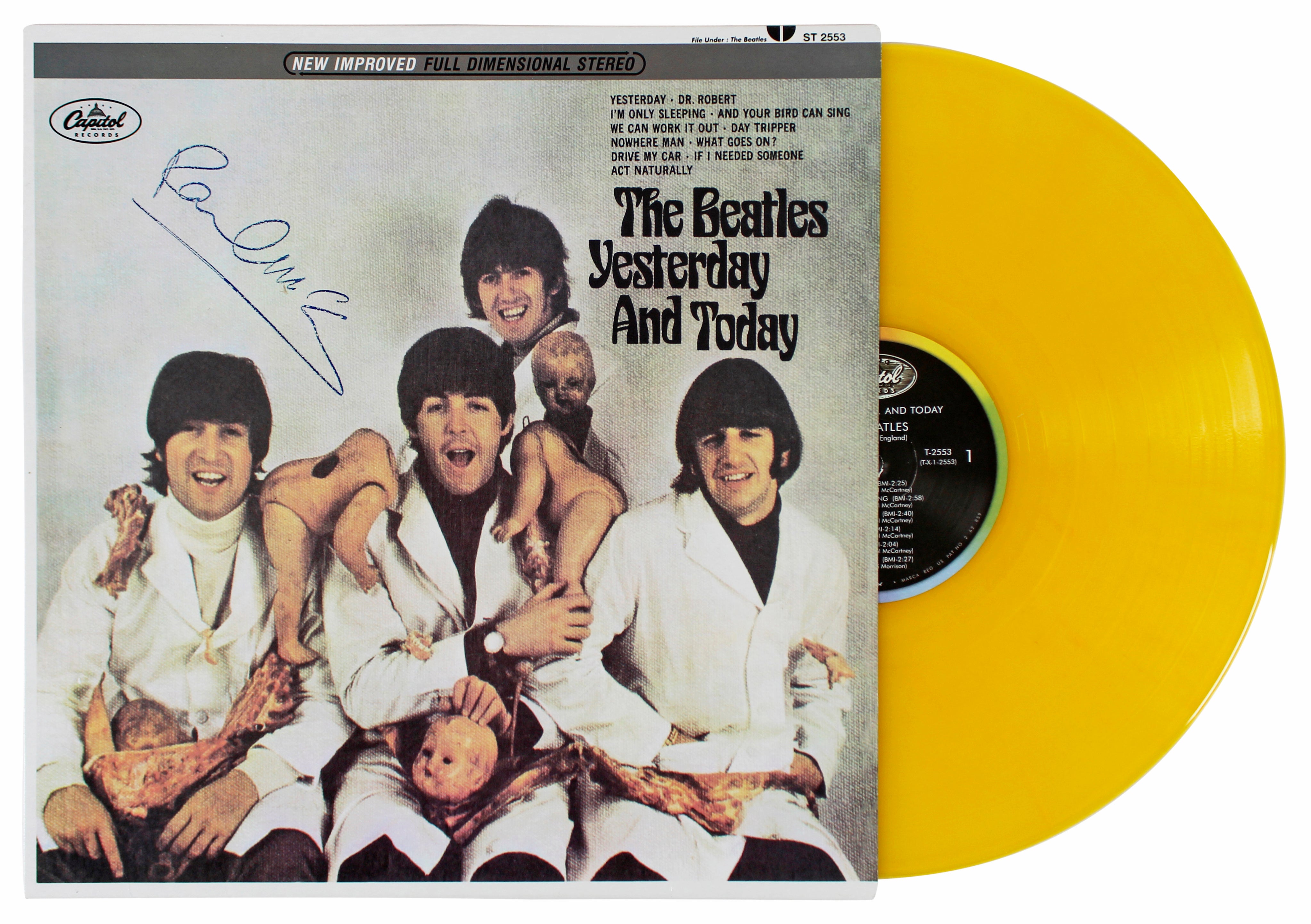 Paul McCartney Beatles Signed Yesterday & Today Album Cover w Vinyl PSA #AB04568