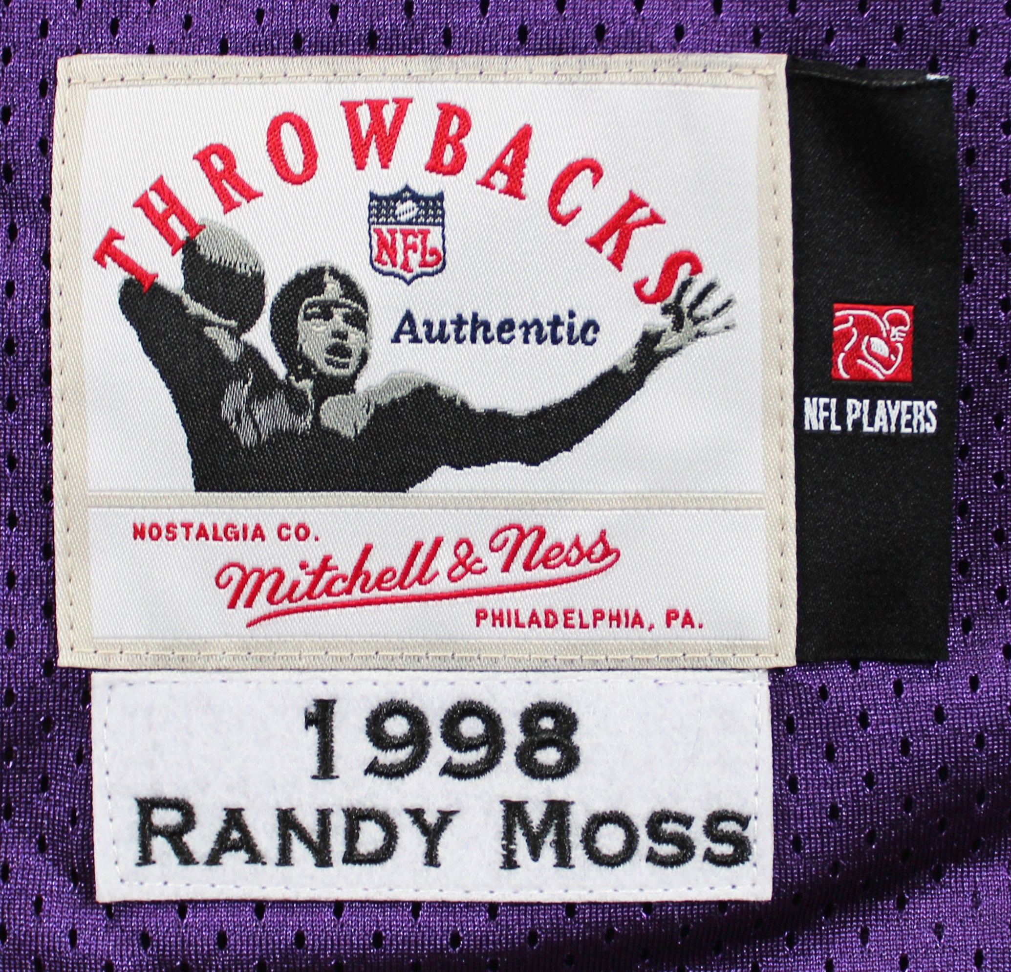 Vikings Randy Moss Authentic Signed Purple 1998 Mitchell & Ness Throwback Jersey BAS Witnessed #W033979