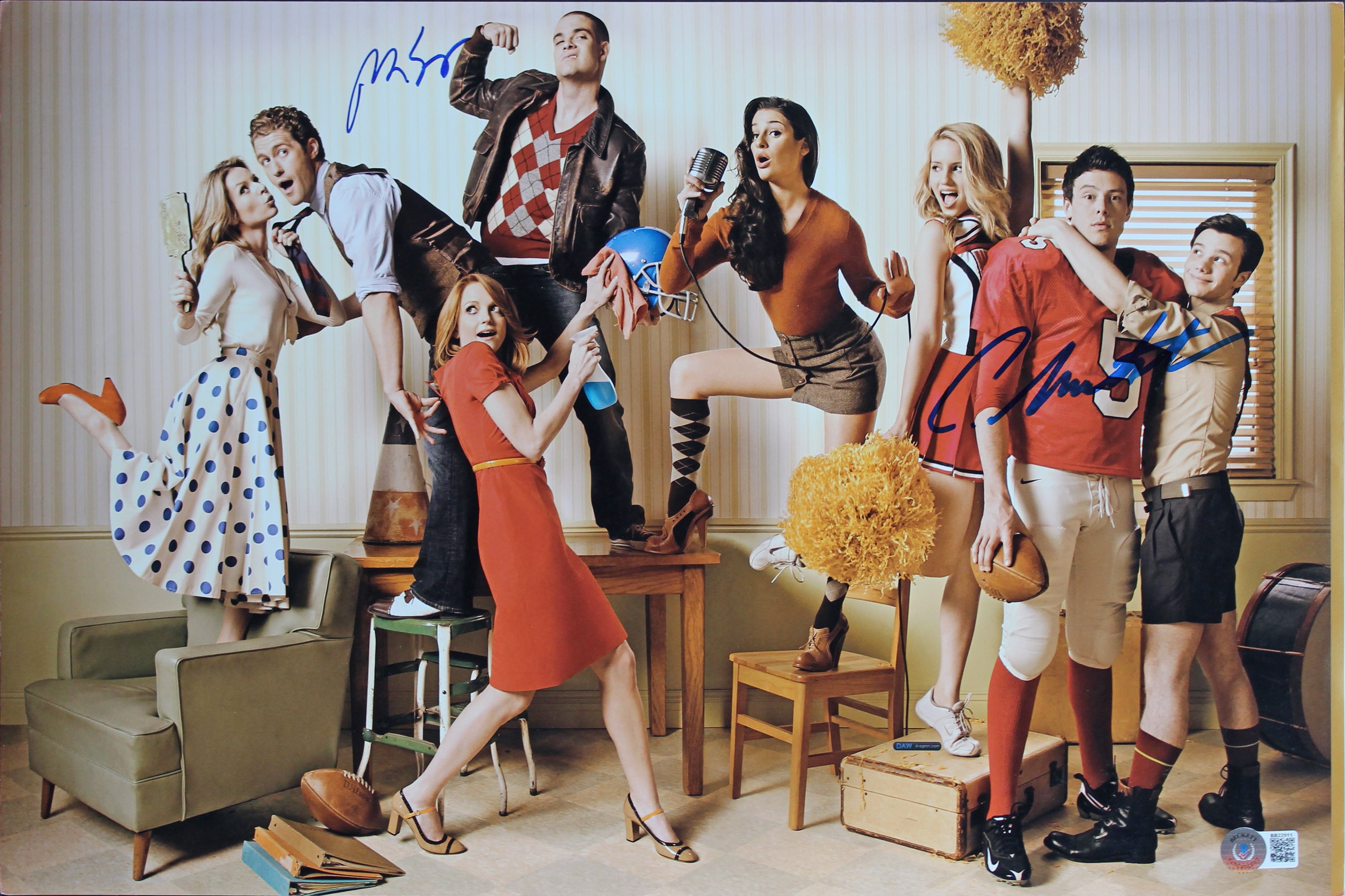 Corey Monteith & Mark Salien Glee Authentic Signed 12x18 Photo BAS #BB22911
