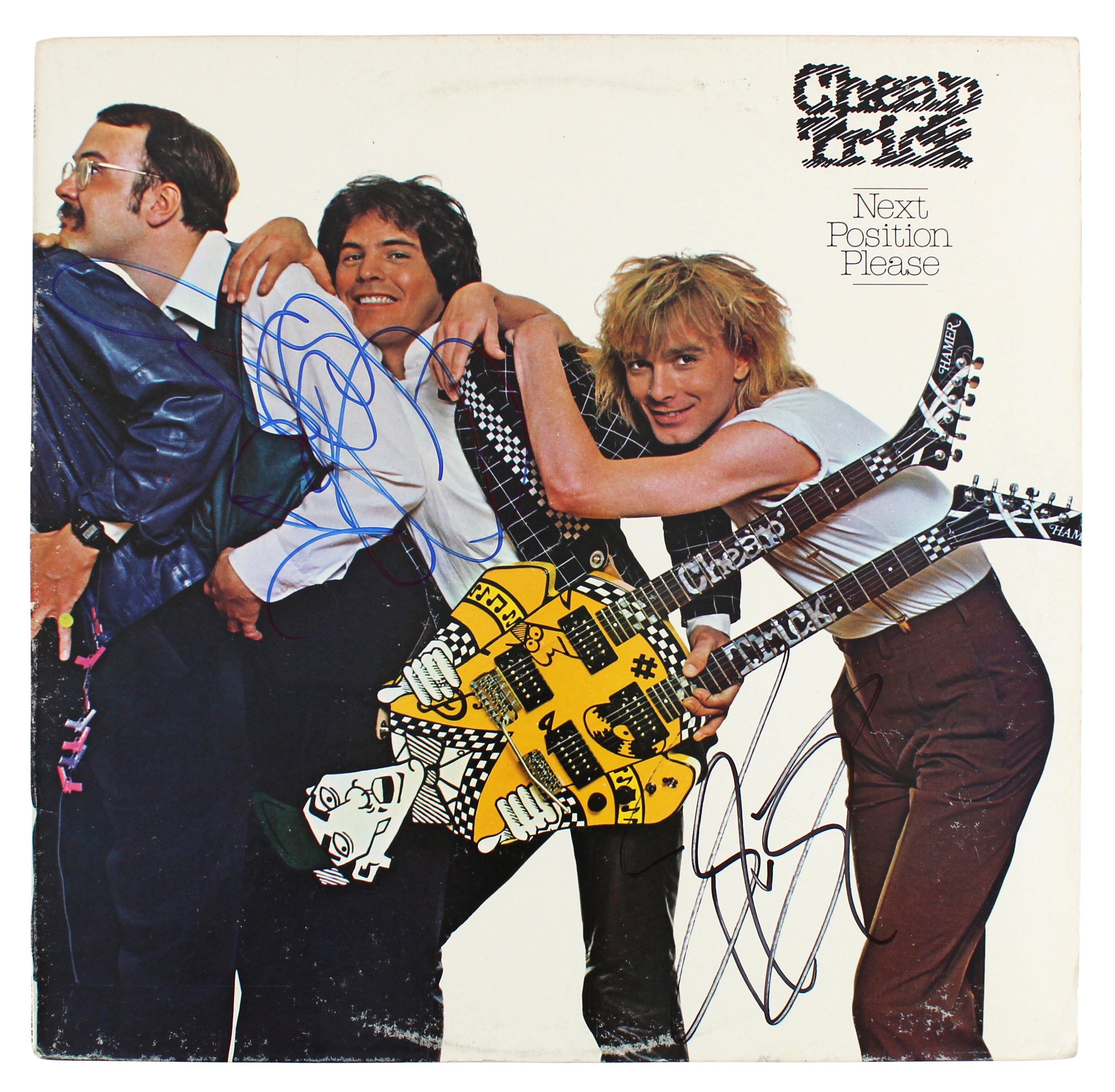 Rick Nielsen & Robin Zander Cheap Trick Signed Please Album Cover BAS #BG82260
