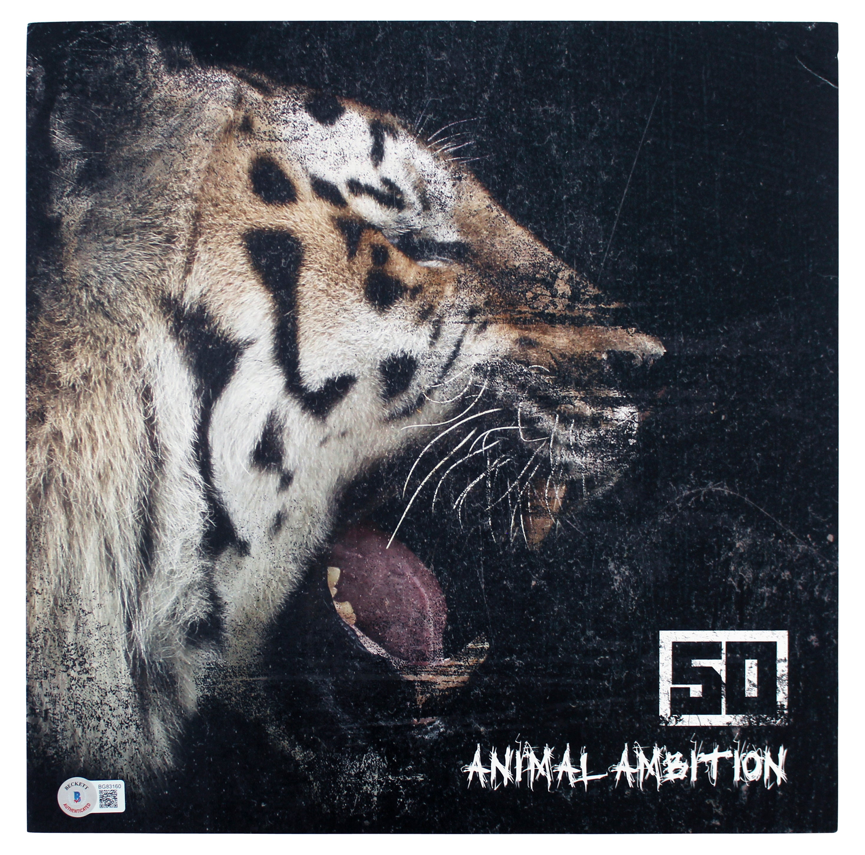 50 Cent Authentic Signed Animal Ambition Album Flat Autographed BAS #BG83160