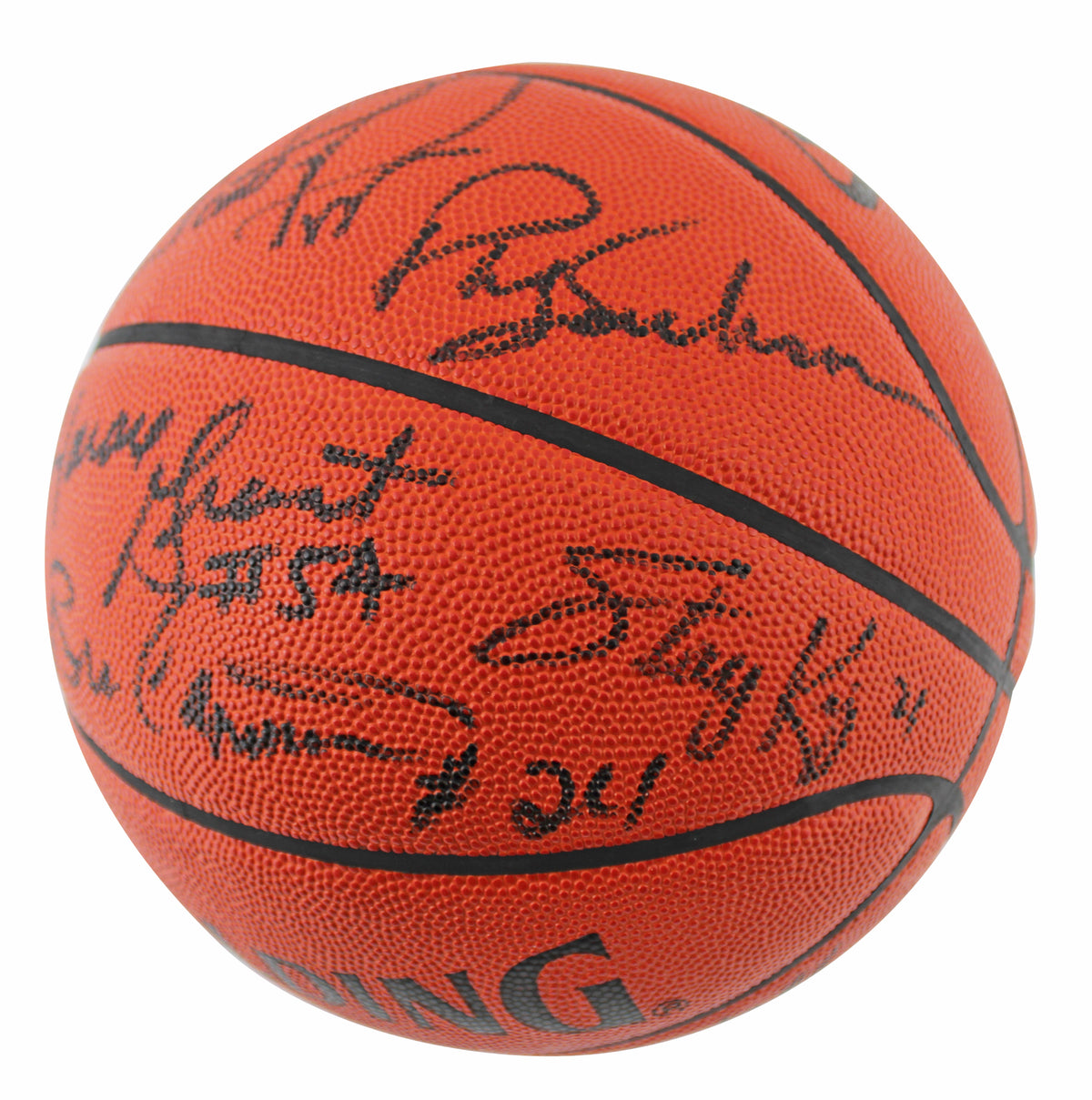 1991-92 Bulls (13) Jordan, Pippen, Jackson Signed Official NBA Basketball JSA