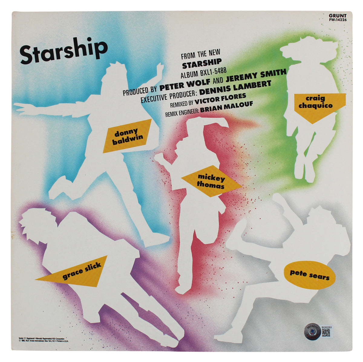 Mickey Thomas Starship Signed We Built This City Album Cover BAS #BG82263