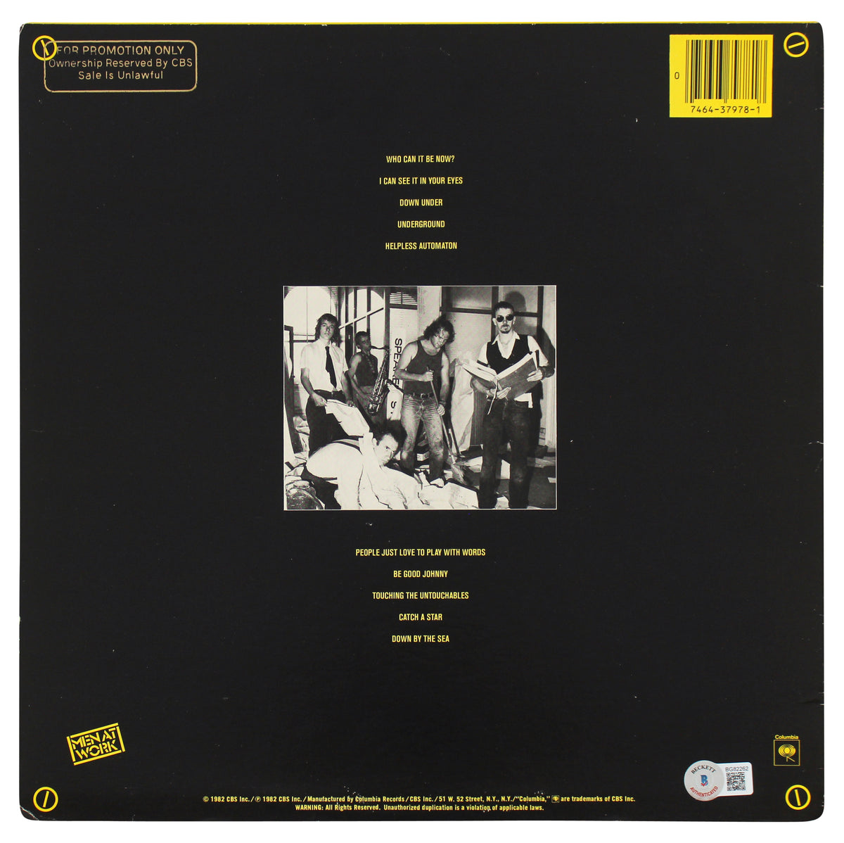 Colin Hay Men At Work Signed Business As Usual Album Cover BAS #BG82262