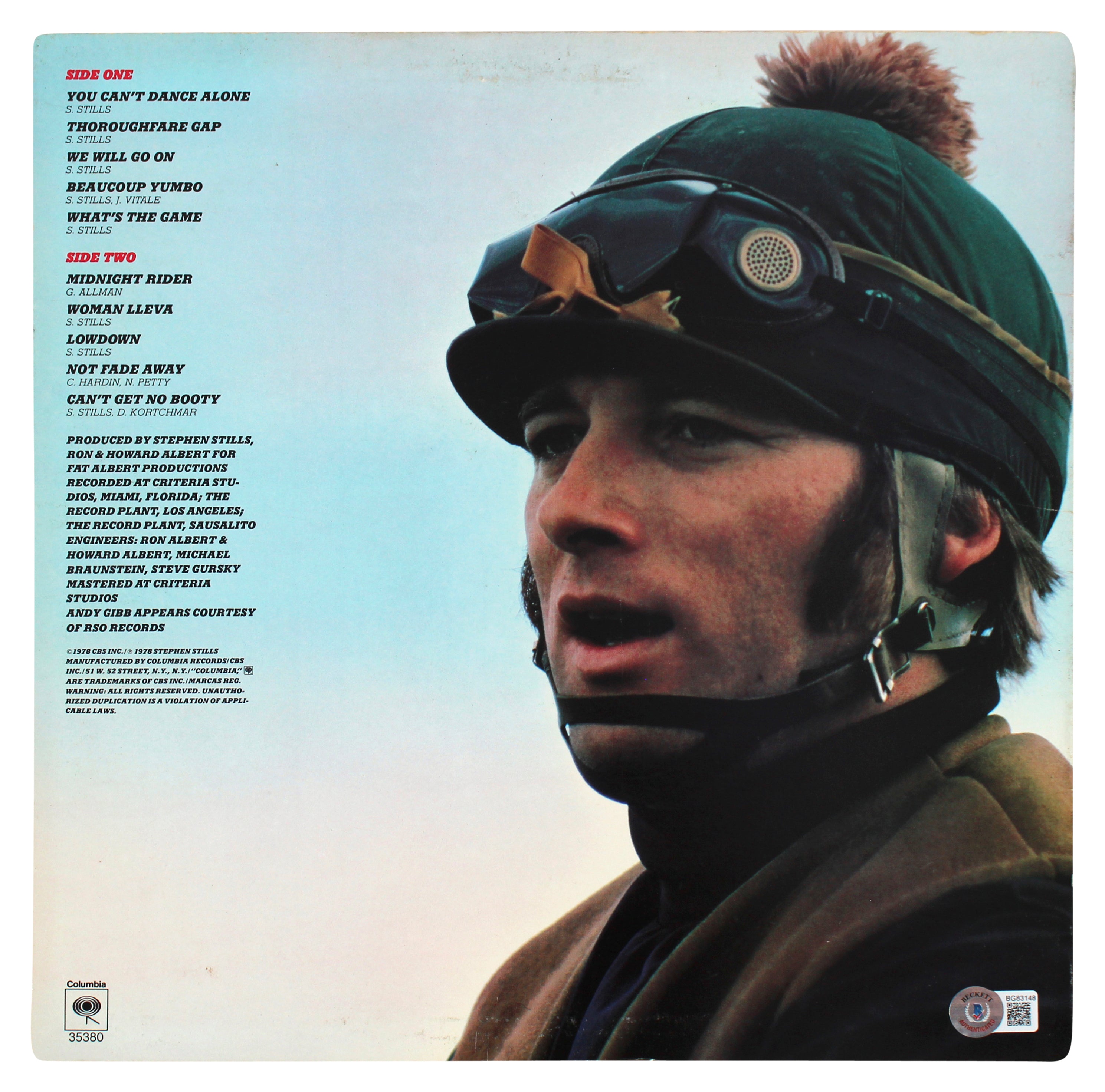 Stephen Stills Authentic Signed Thoroghfare Gap Album Cover BAS #BG83148