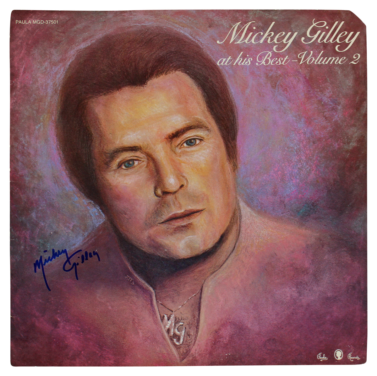 Mickey Gilley Authentic Signed At His Best Volume 2 Album Cover BAS #BG83147