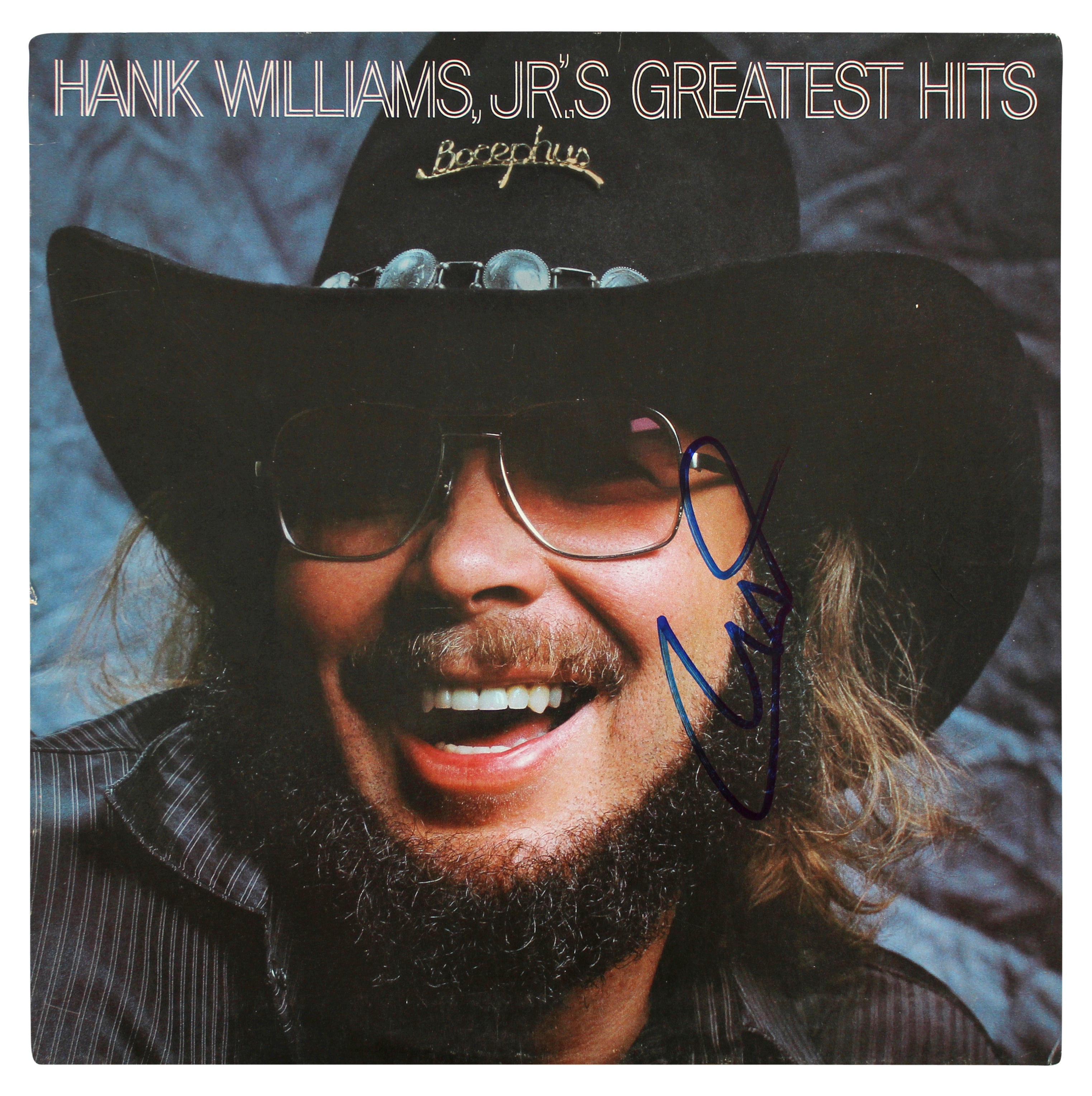 Hank Williams Jr. Authentic Signed Greatest Hits Album Cover BAS #BG83145