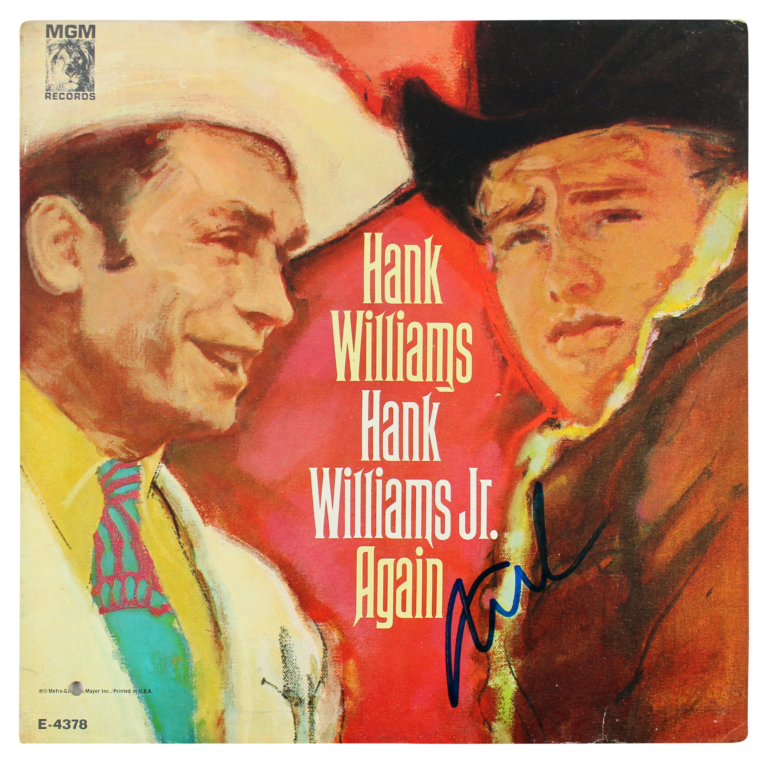 Hank Williams Jr. Authentic Signed Again Album Cover Autographed BAS #BG83143