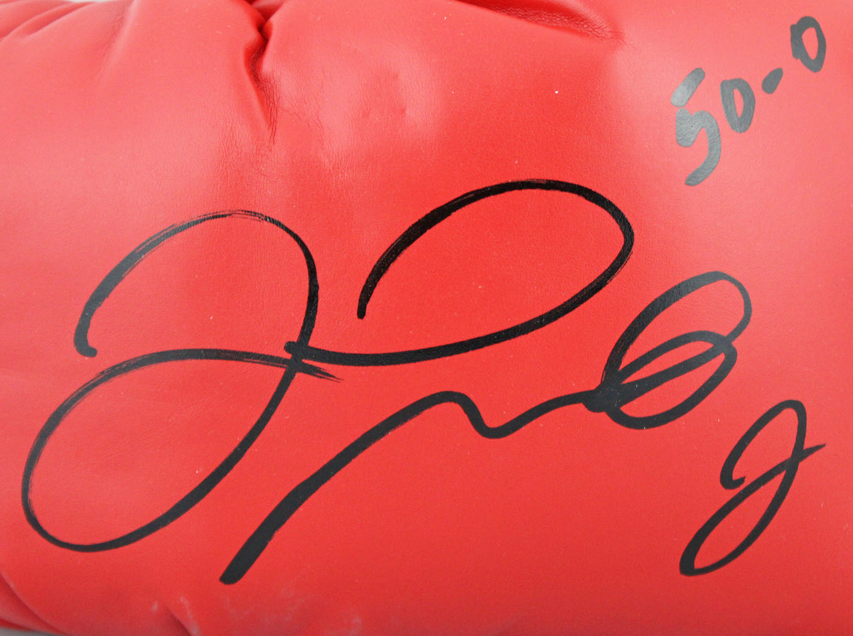 Floyd Mayweather Jr 50-0 Signed Red Left Hand Everlast Boxing Glove BAS #BP00970