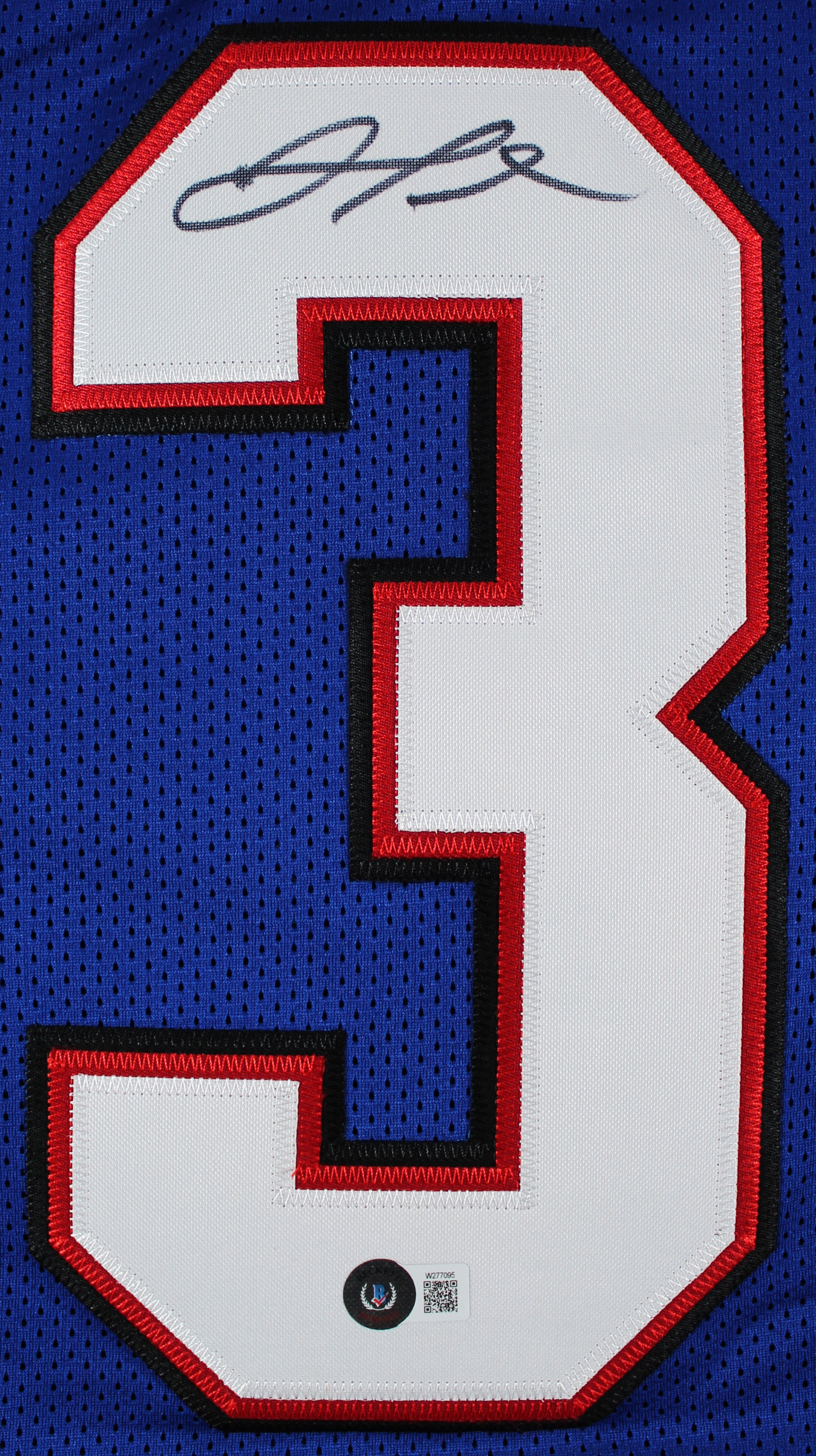 Damar Hamlin Authentic Signed Blue Pro Style Jersey Autographed BAS