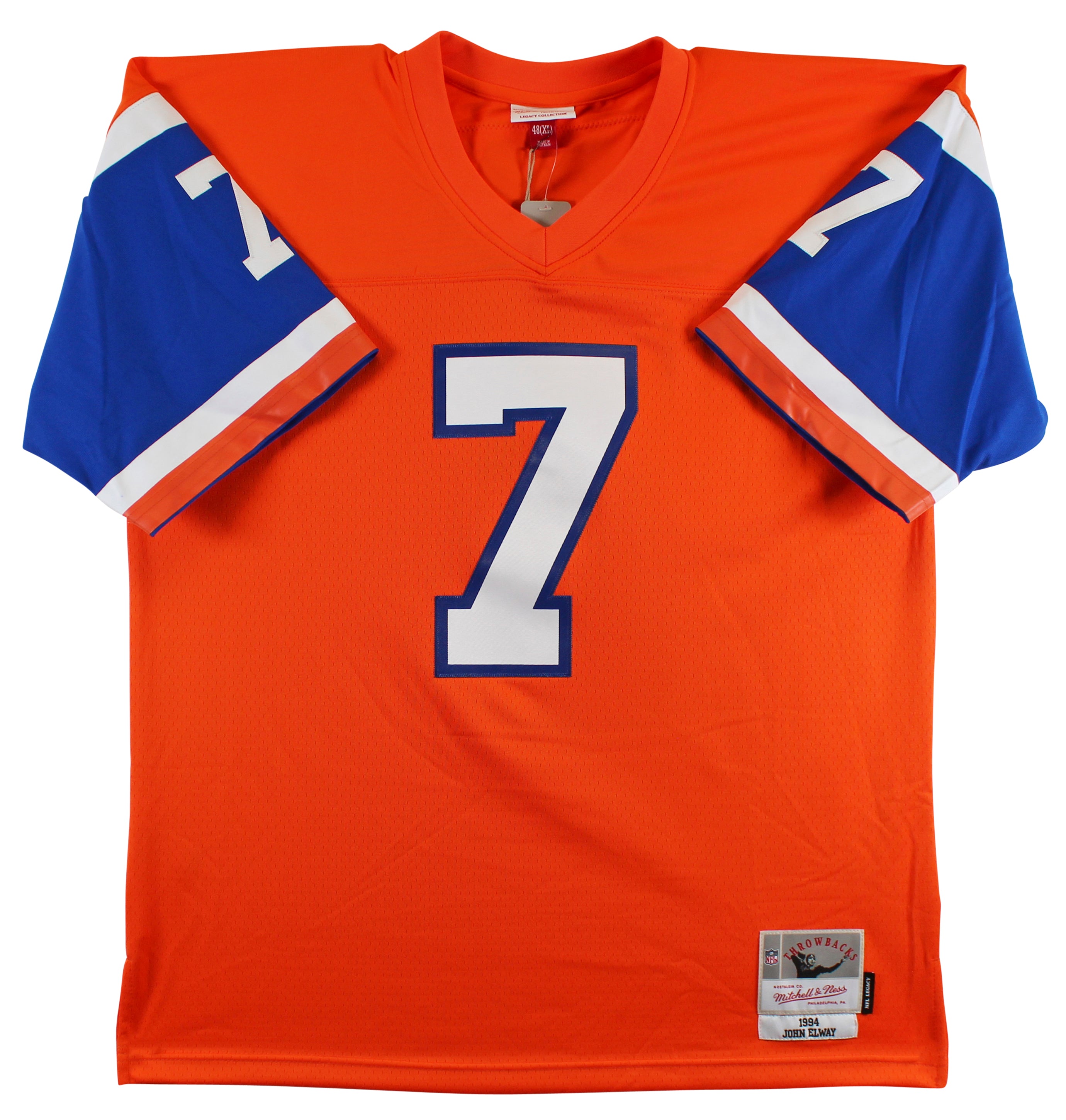 Broncos John Elway Authentic Signed Orange Alternate M&N Jersey BAS Witnessed