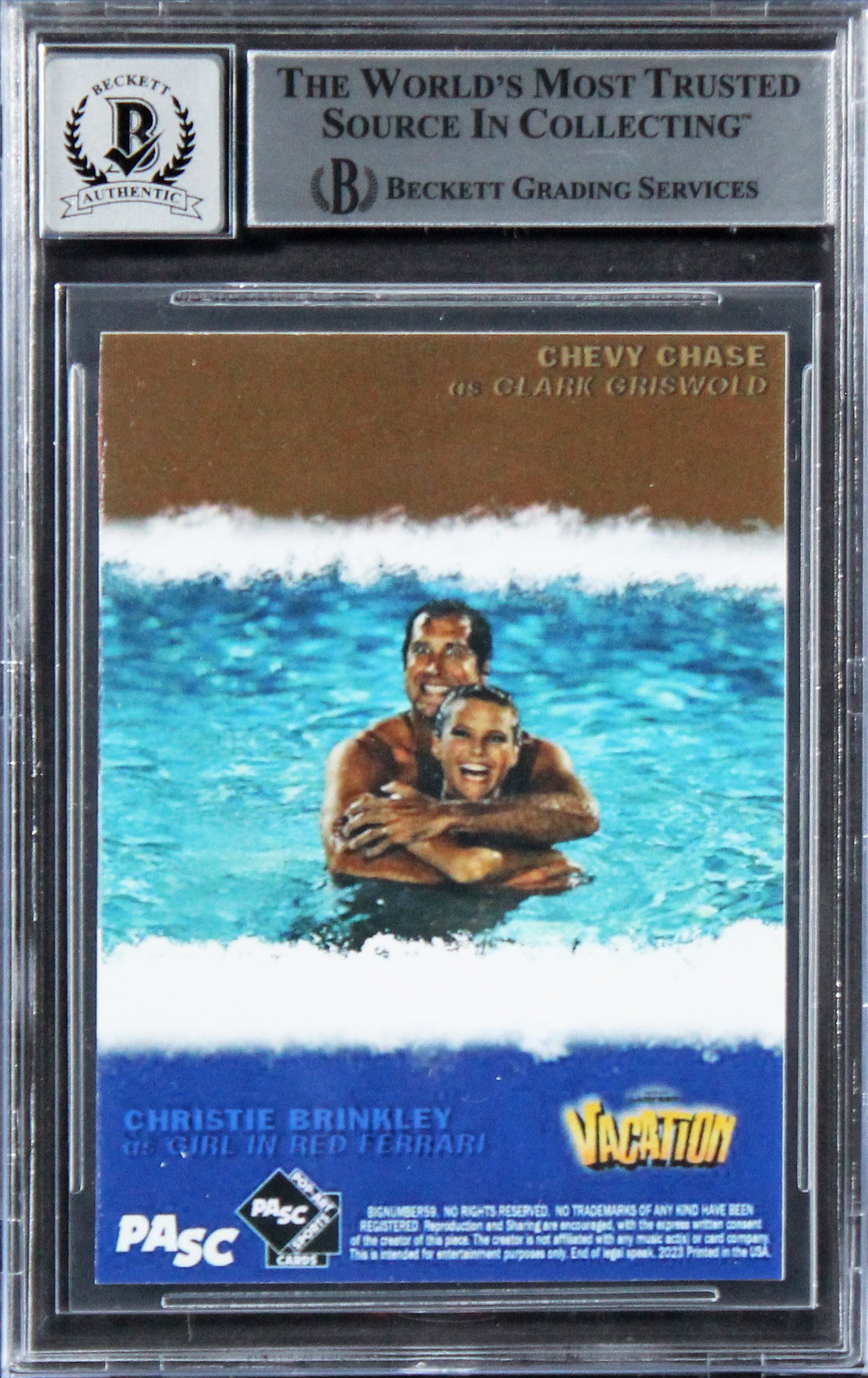 Chevy Chase Vacation Authentic Signed Custom Trading Card Auto 10! BAS Slabbed 1
