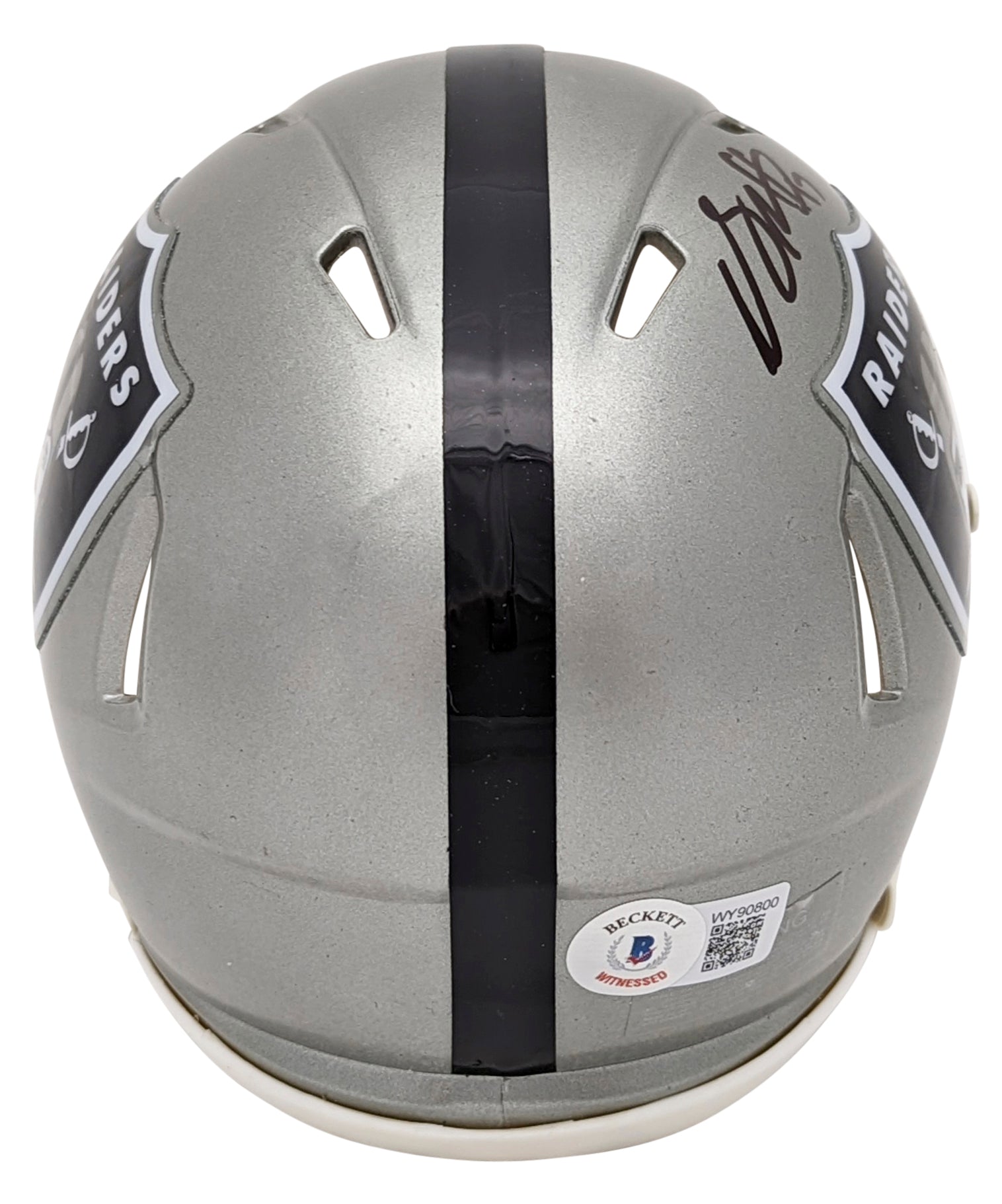 Raiders Davante Adams Authentic Signed Flash Speed Mini Helmet BAS Witnessed