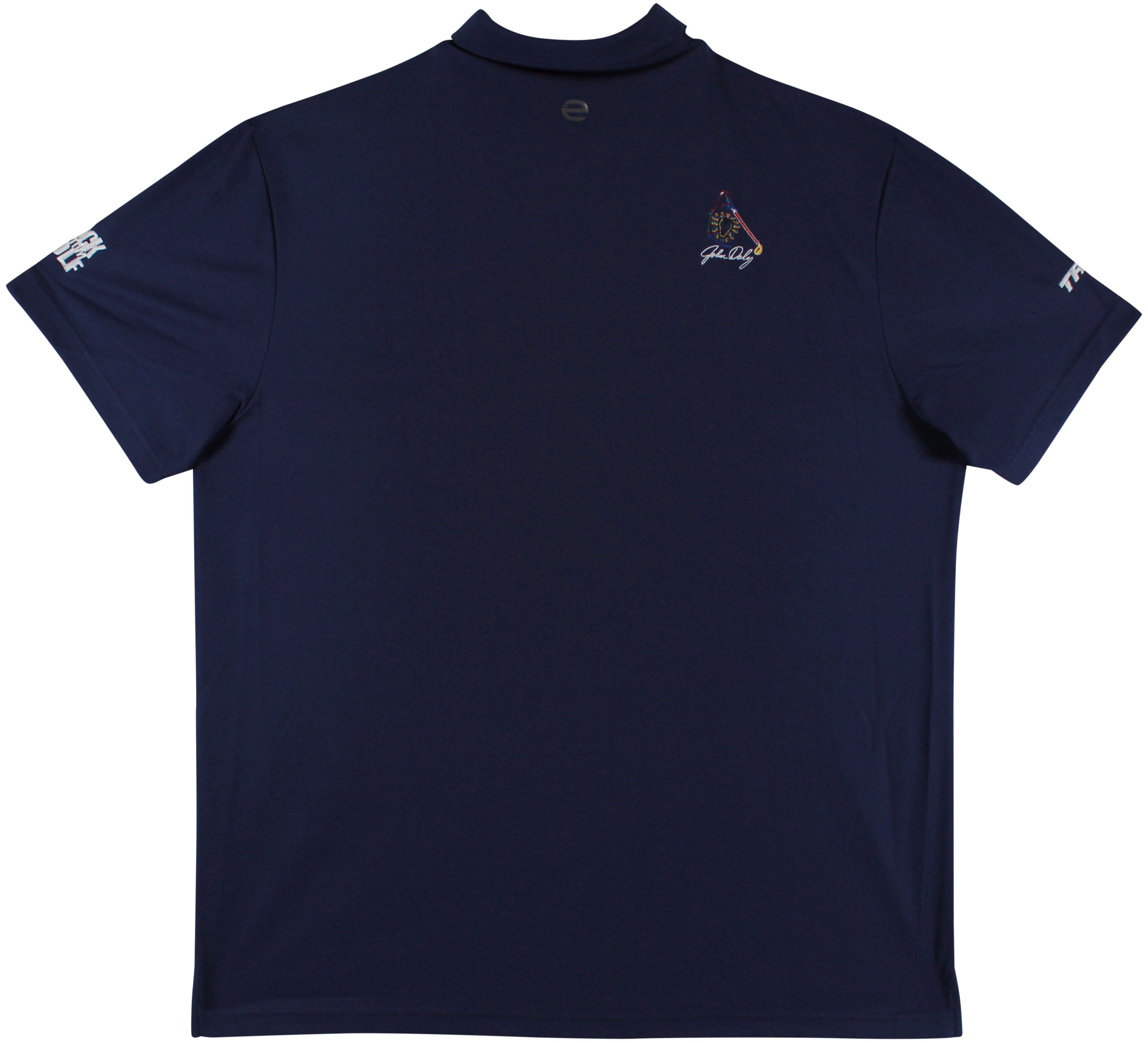 John Daly Authentic Signed Match Worn Blue FOH Polo Shirt BAS #BH00363