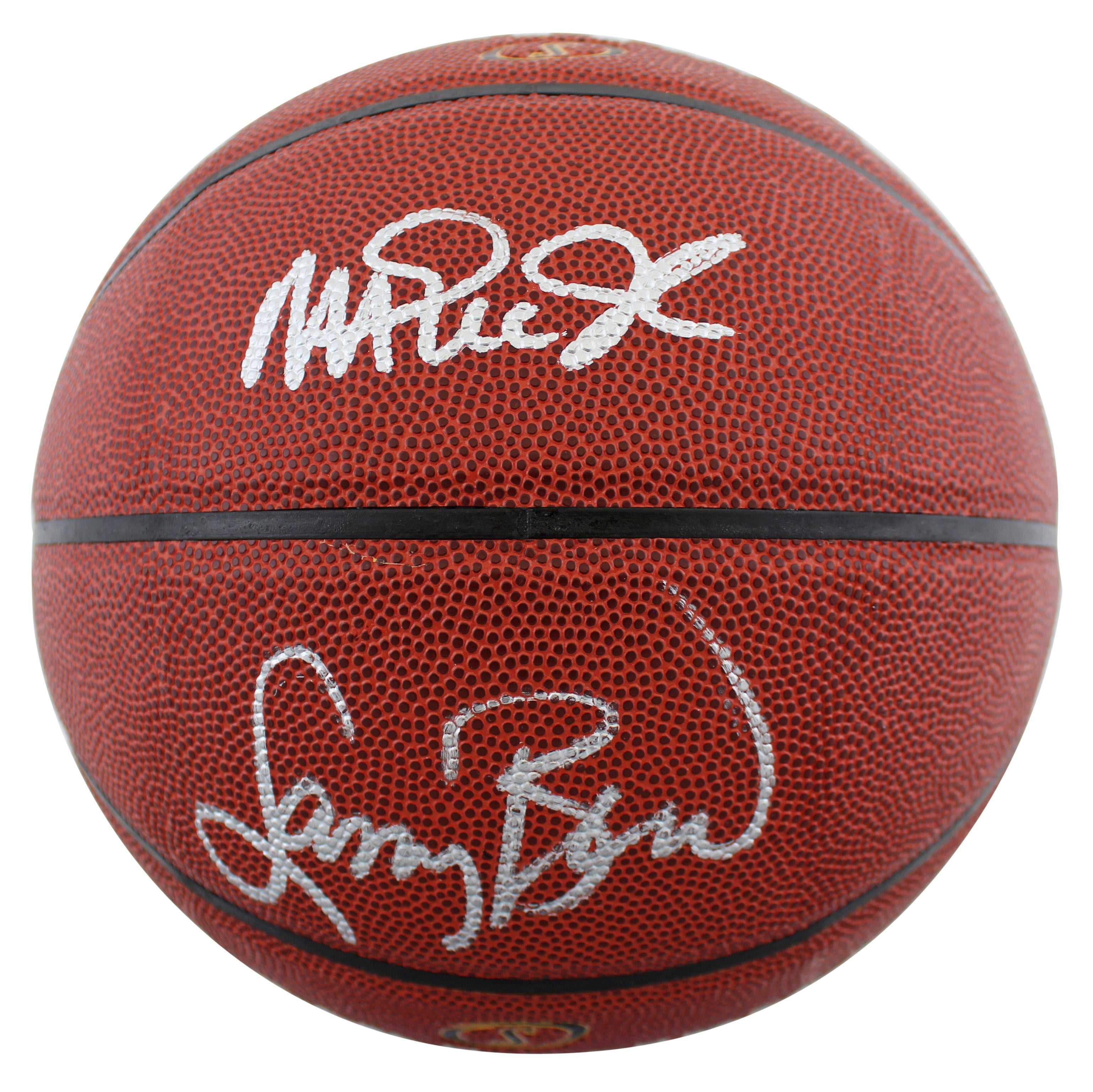 Magic Johnson & Larry Bird Authentic Signed Spalding Basketball BAS Witnessed