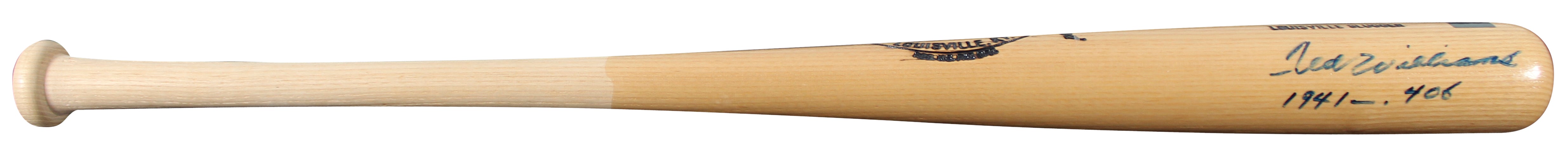 Red Sox Ted Williams "1941 - .406" Signed Louisville Slugger Bat BAS #A55192