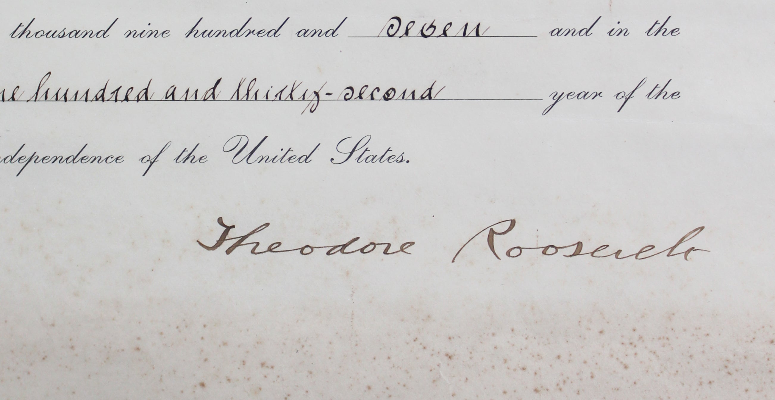 Theodore Roosevelt Signed Framed 15x18.5 1907 Military Appointment BAS #AA03328