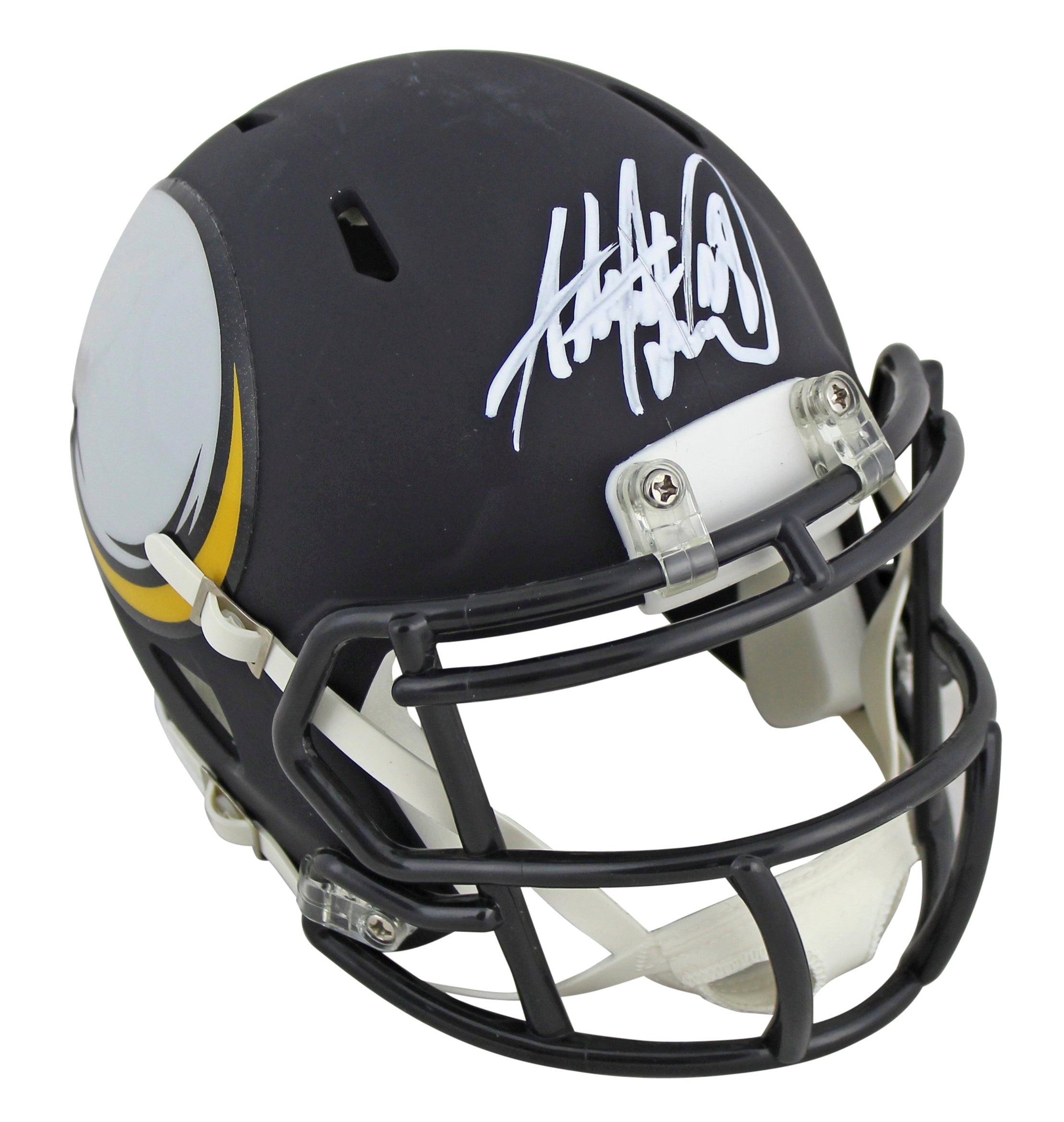Vikings Adrian Peterson Authentic Signed Amp Speed Mini Helmet BAS Witnessed
