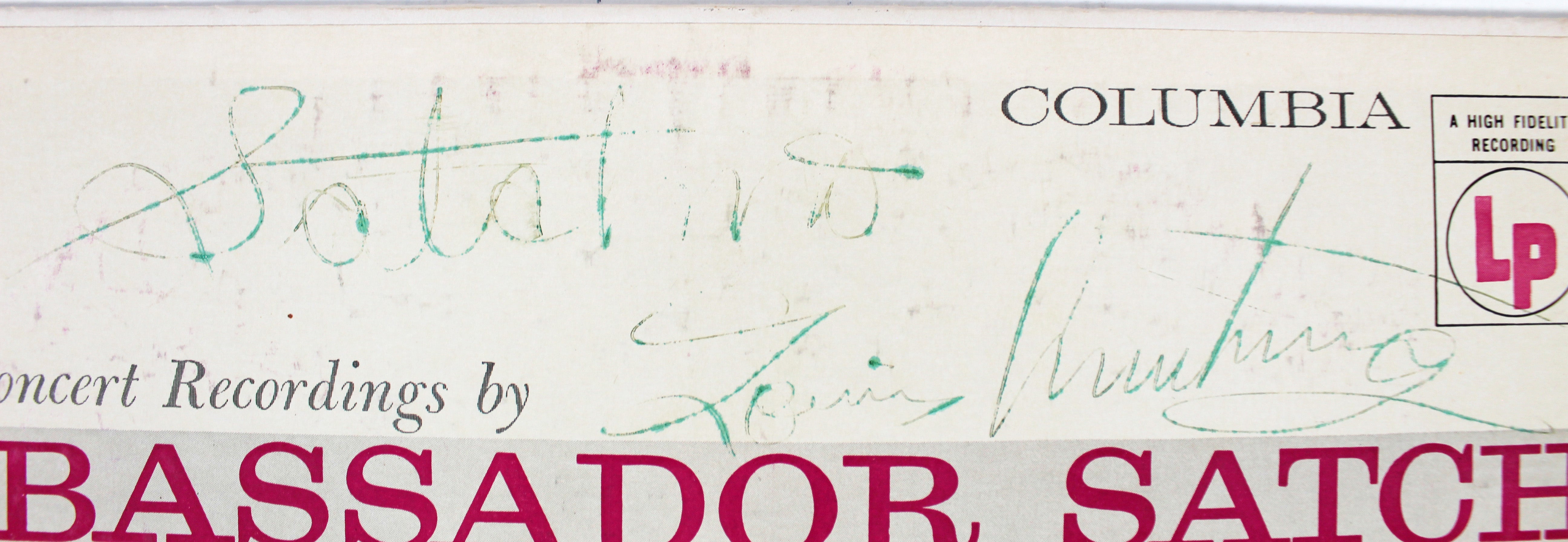 Louis Armstrong "Satchimo" Signed Ambassador Satch Album Cover JSA #XX99242