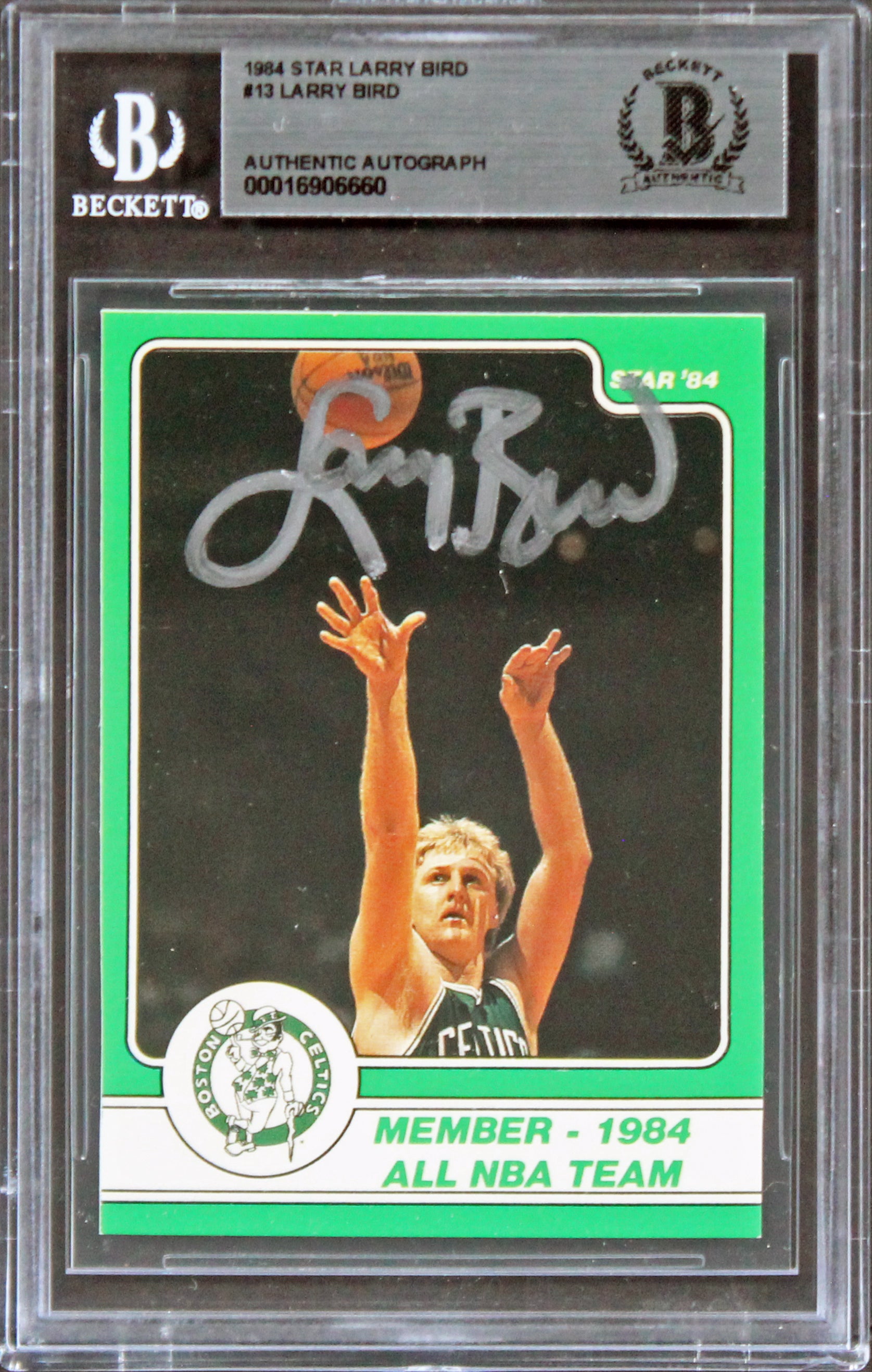 Celtics Larry Bird Authentic Signed 1984 Star Larry Bird #10 Card BAS Slabbed