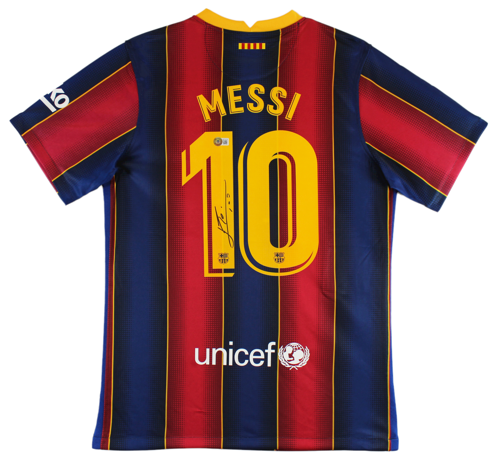 Barcelona Lionel Messi Authentic Signed Red & Blue Nike Jersey Autographed BAS