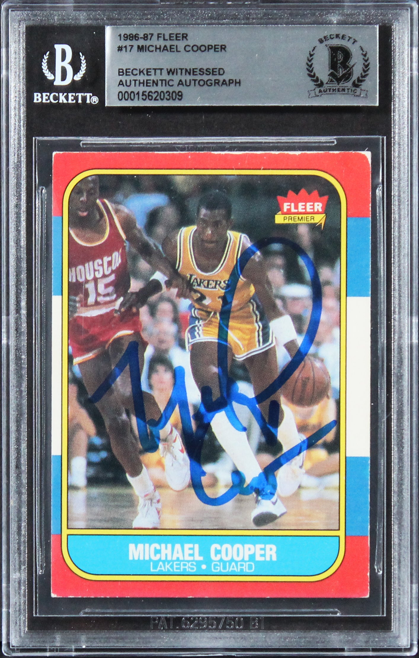 Lakers Michael Cooper Authentic Signed 1986 Fleer #17 Card BAS Slabbed