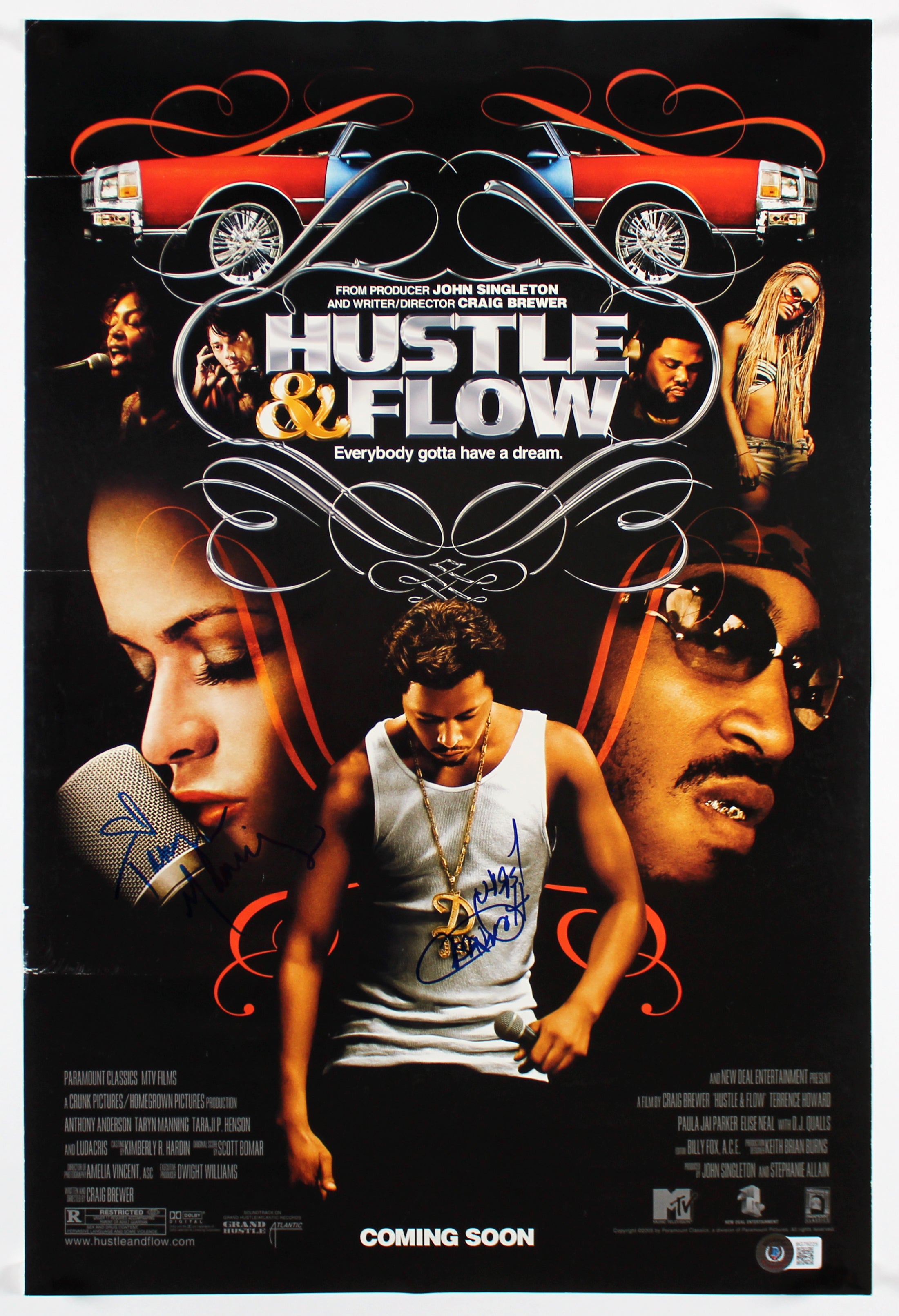Terrence Howard & Taryn Manning Hustle & Flow Signed 13.5x20 Poster BAS #BG79225