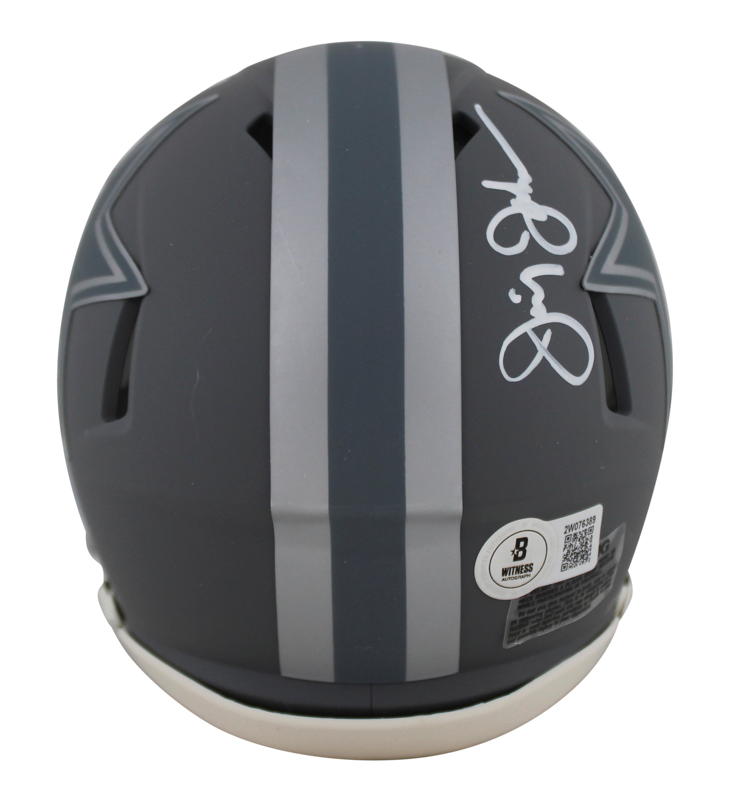 Cowboys Jimmy Johnson Authentic Signed Slate Speed Mini Helmet BAS Witnessed
