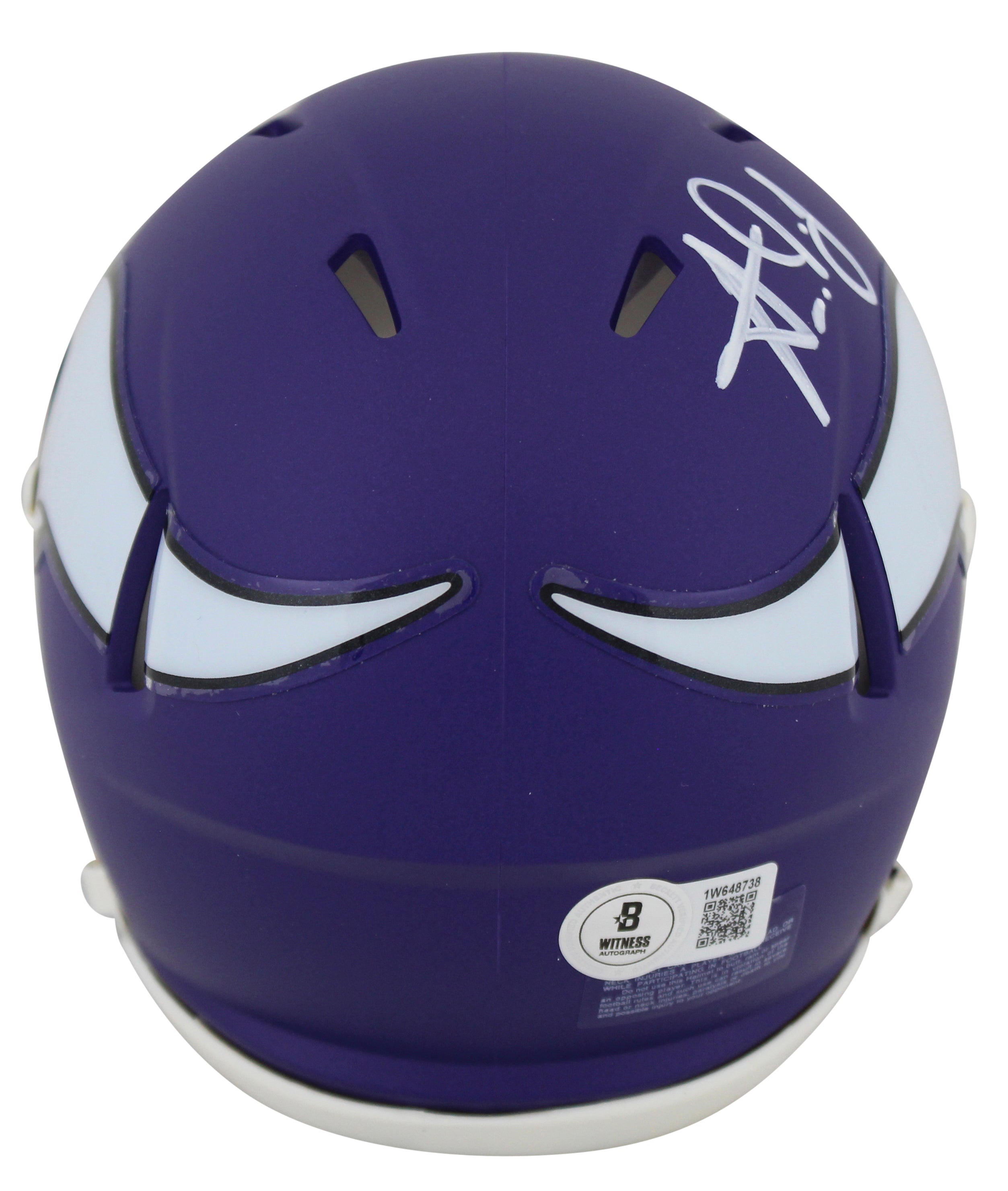 Vikings Aaron Jones Authentic Signed Speed Mini Helmet W/ Case BAS Witnessed