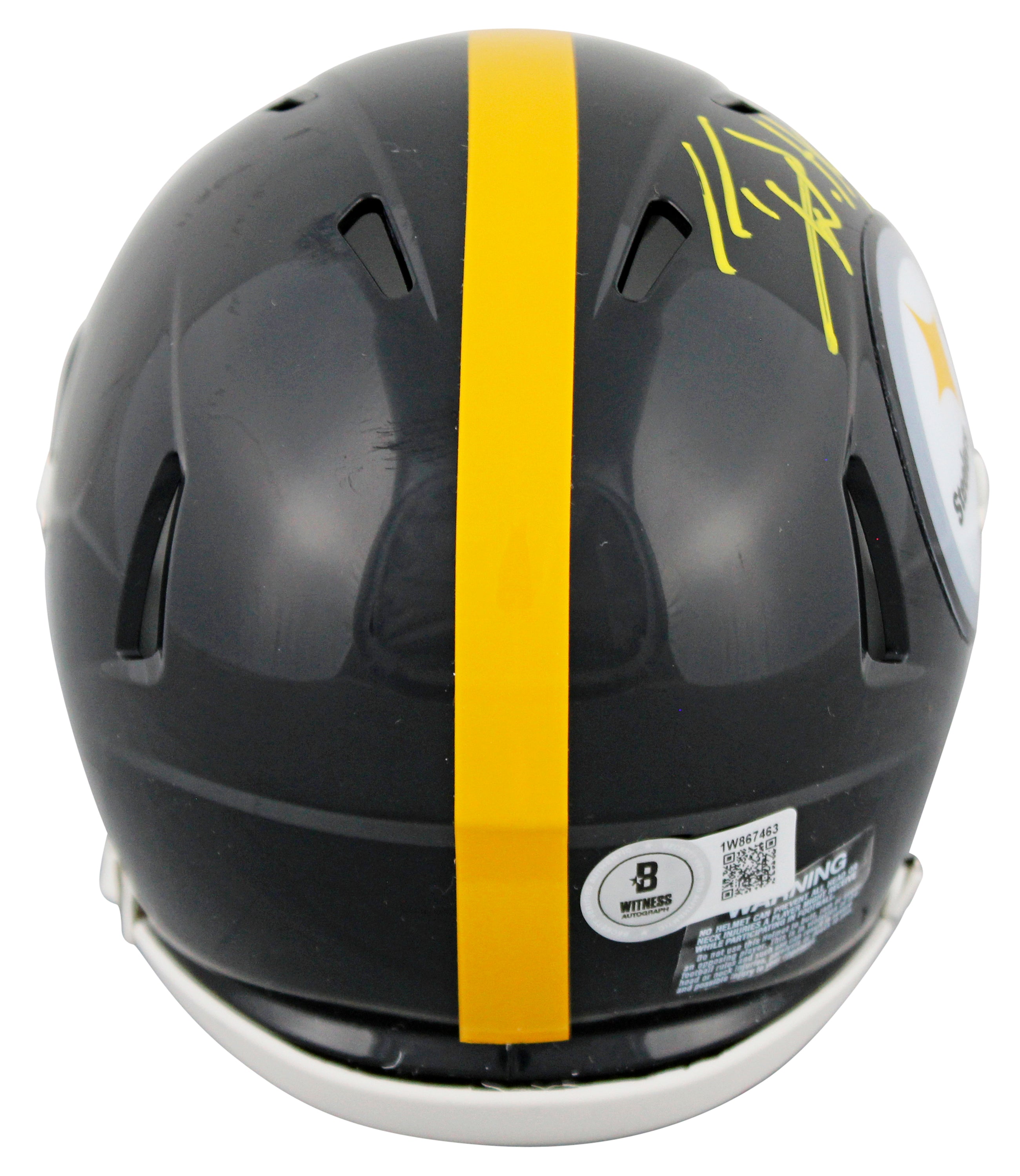 Steelers T.J. Watt Authentic Signed Black Speed Mini Helmet BAS Wit #1W867463