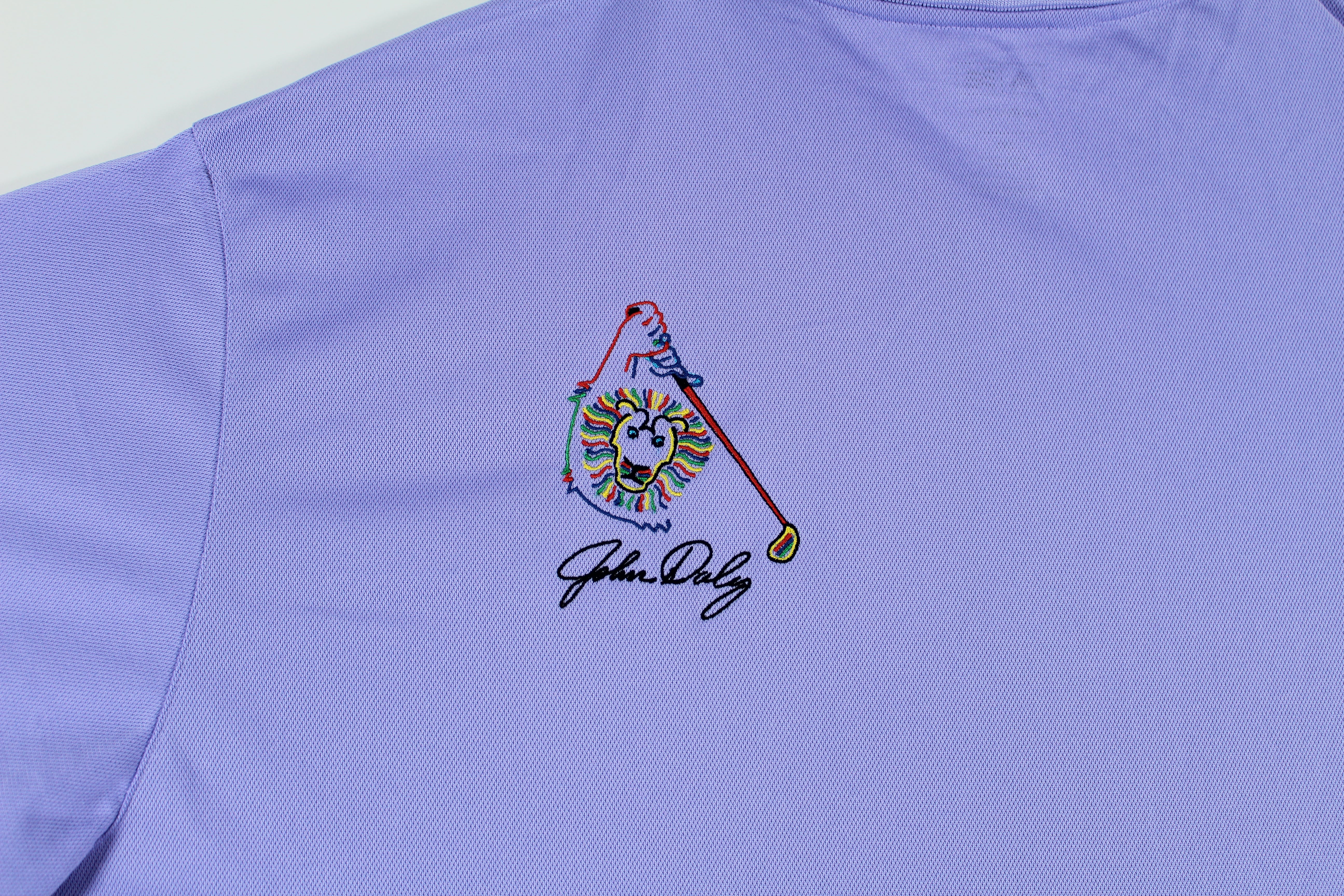 John Daly Signed Match Worn Purple Adidas Climalite Polo Shirt BAS #BH00364
