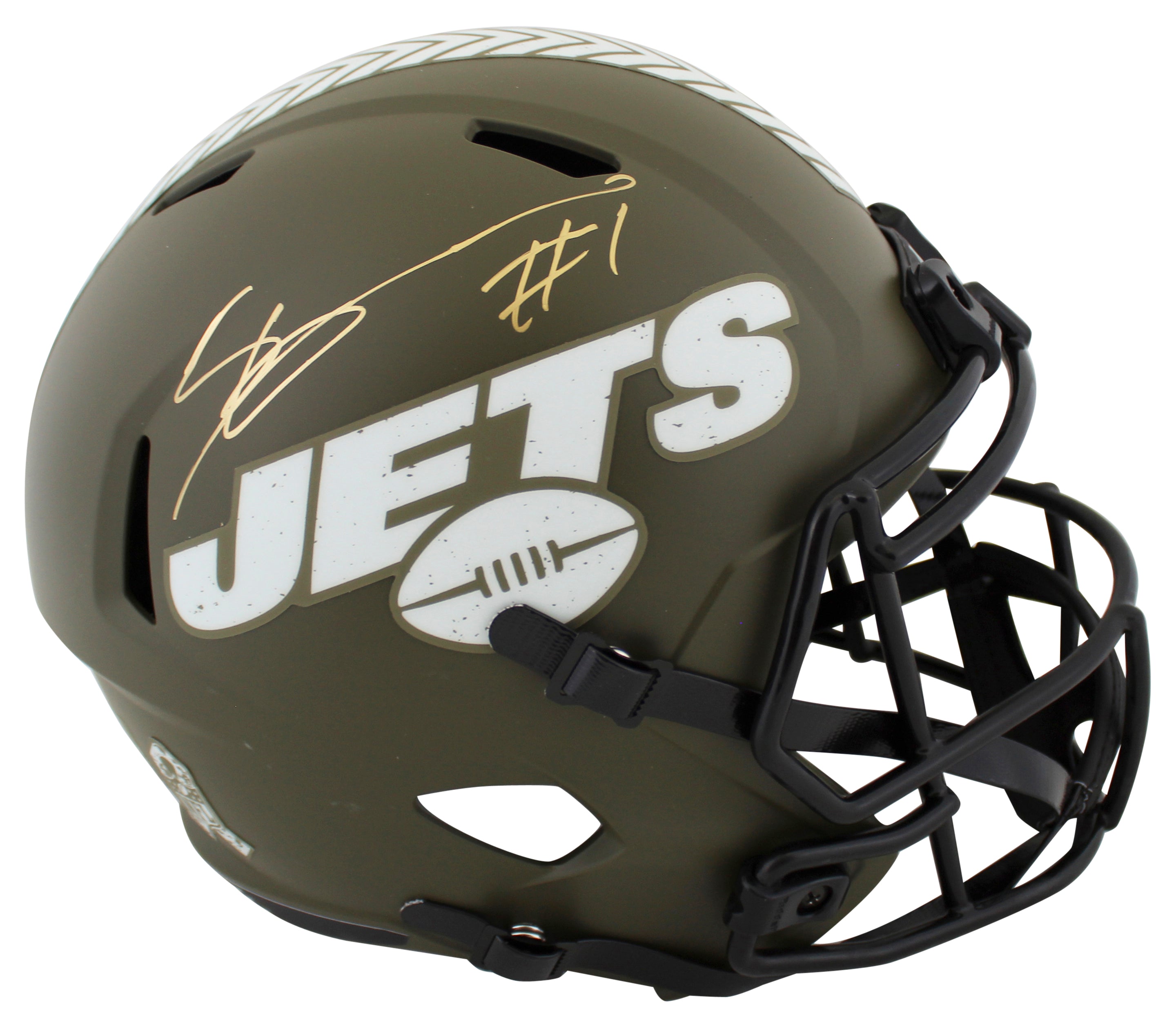 Jets Ahmad "Sauce" Gardner Signed STS Full Size Speed Rep Helmet W/ Case BAS Wit