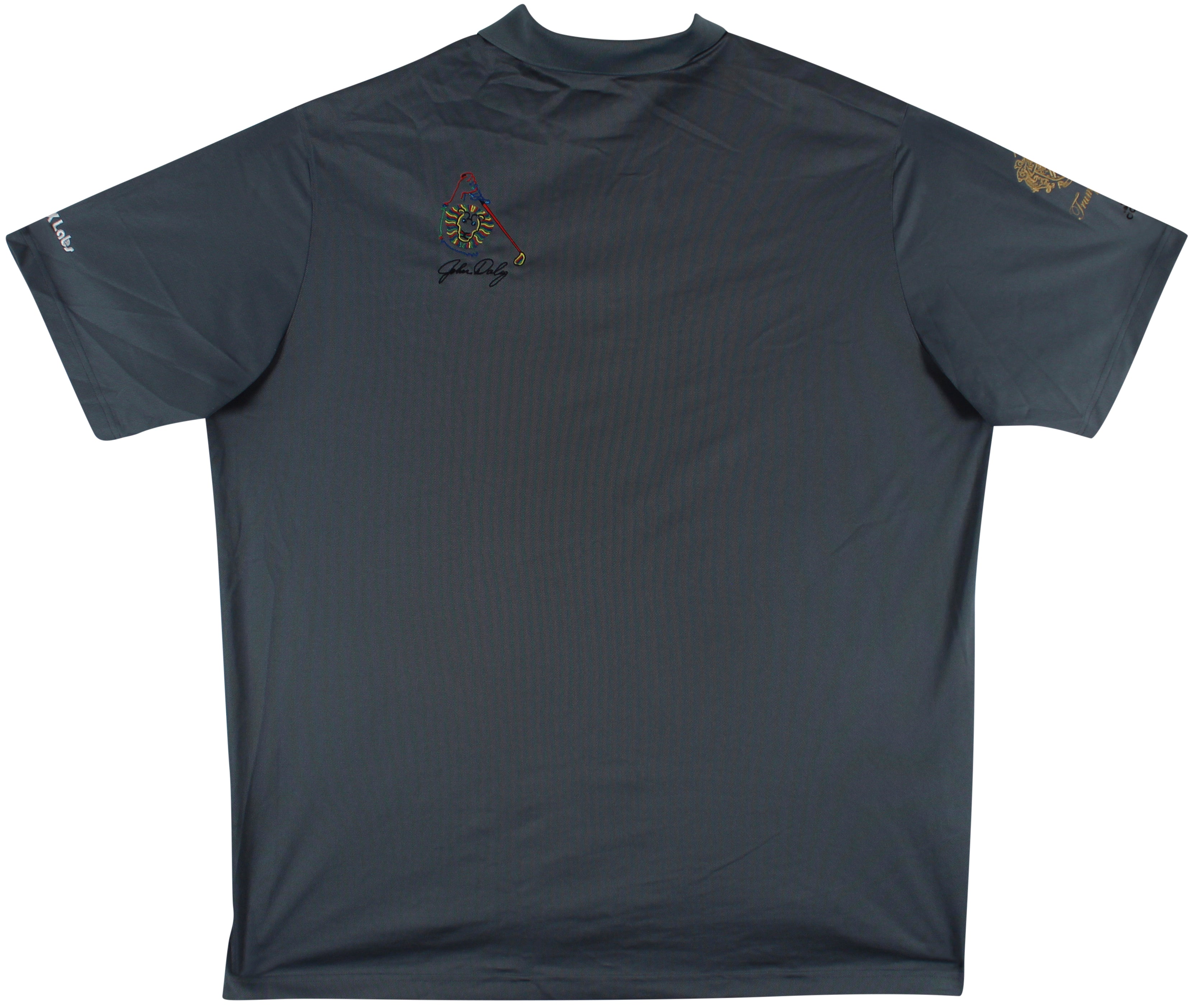 John Daly Authentic Signed Match Worn Gray Adidas Polo Shirt BAS #BH00372