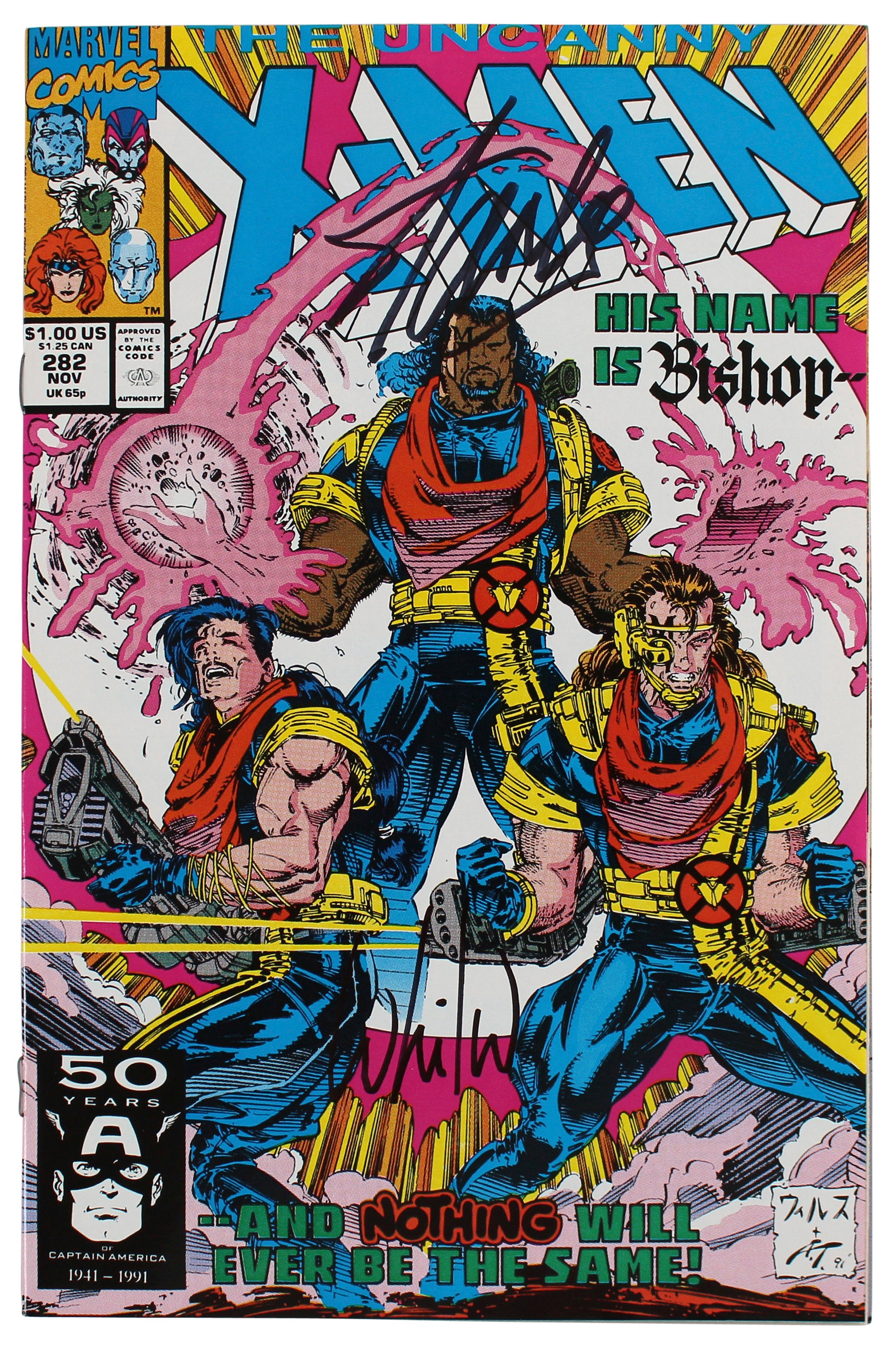 Stan Lee & Whilce Portacio Marvel Signed Uncanny X-Men #282 Comic JSA #XX05191