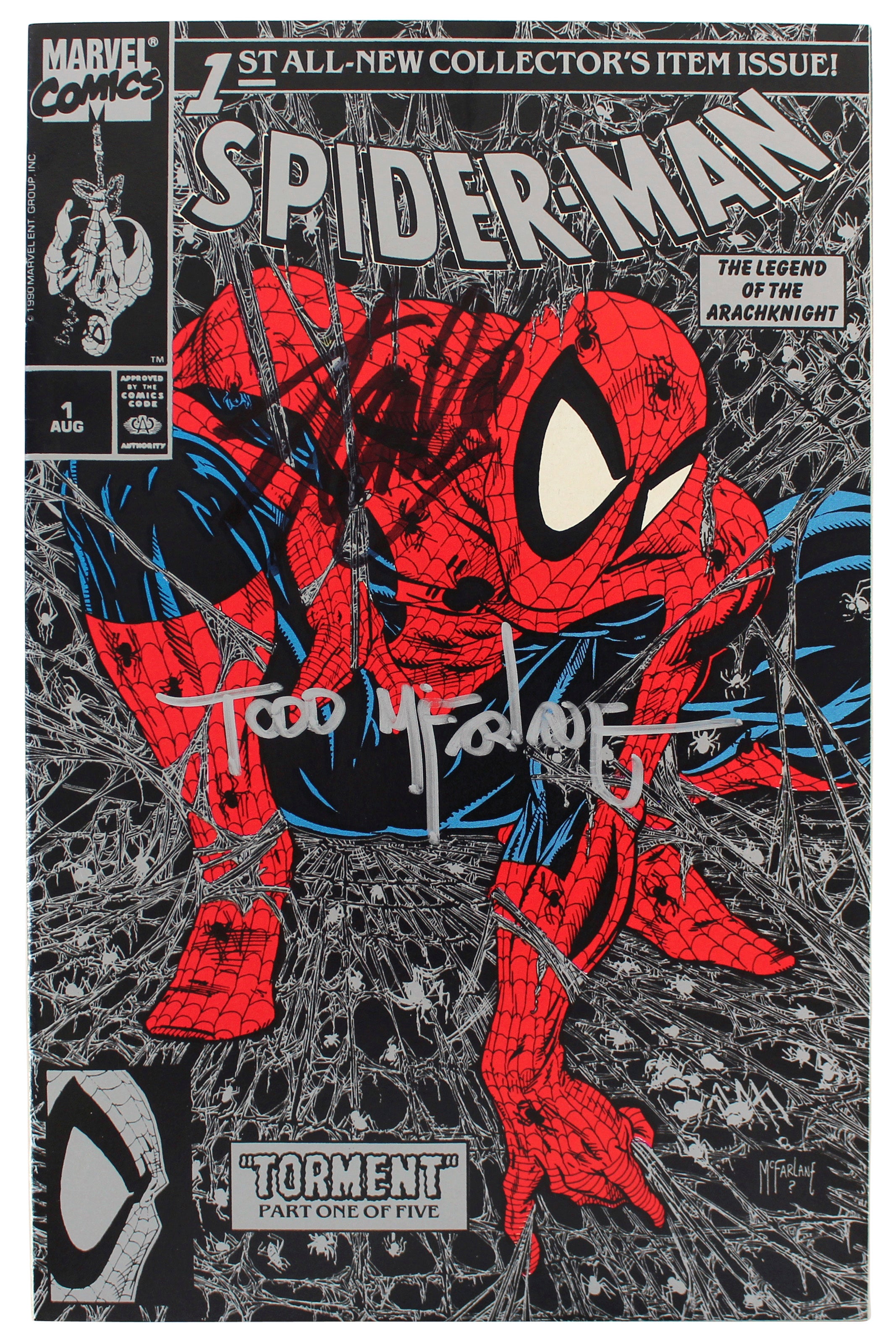 Stan Lee & Todd McFarlane Signed Spider-Man Torment #1 Silver Comic JSA #XX05178