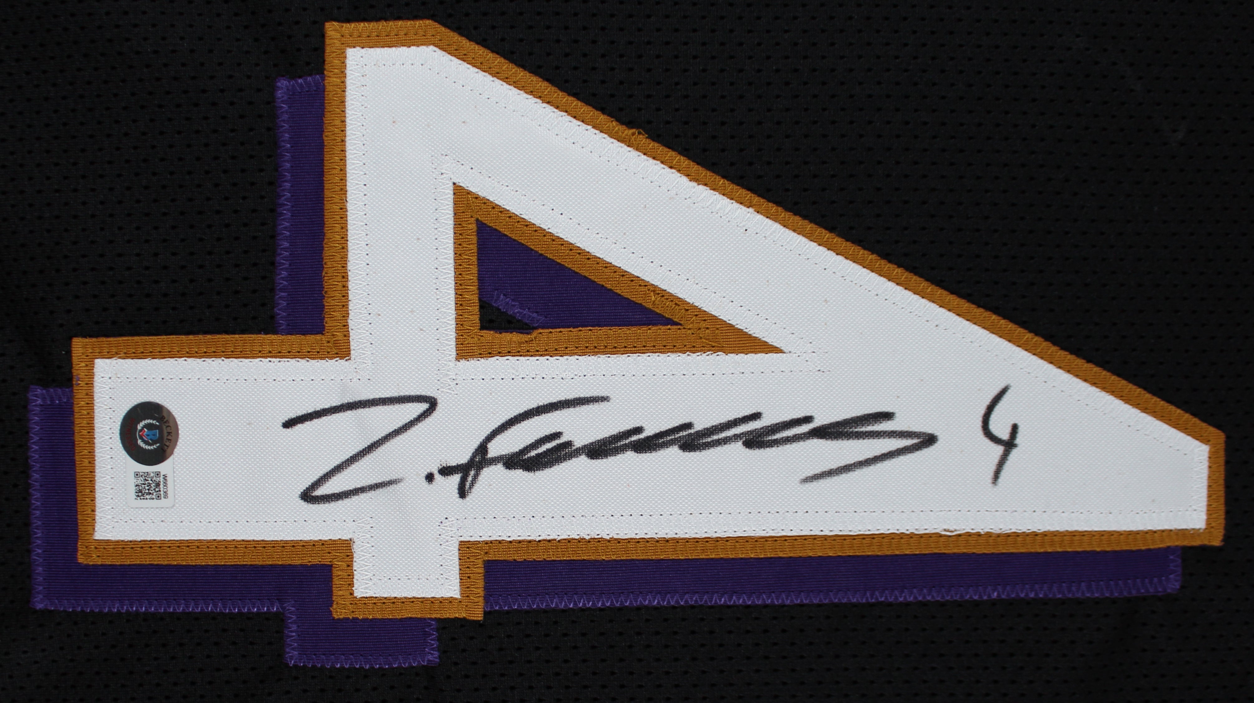 Zay Flowers Authentic Signed Black Pro Style Jersey Autographed BAS