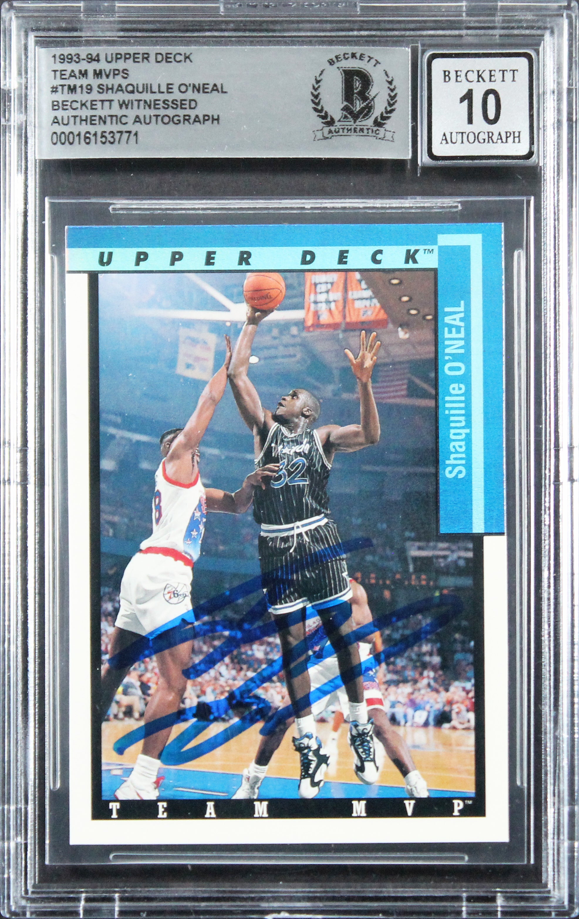 Magic Shaquille O'Neal Signed 1993 Upper Deck #TM19 Card Auto 10! BAS Slabbed