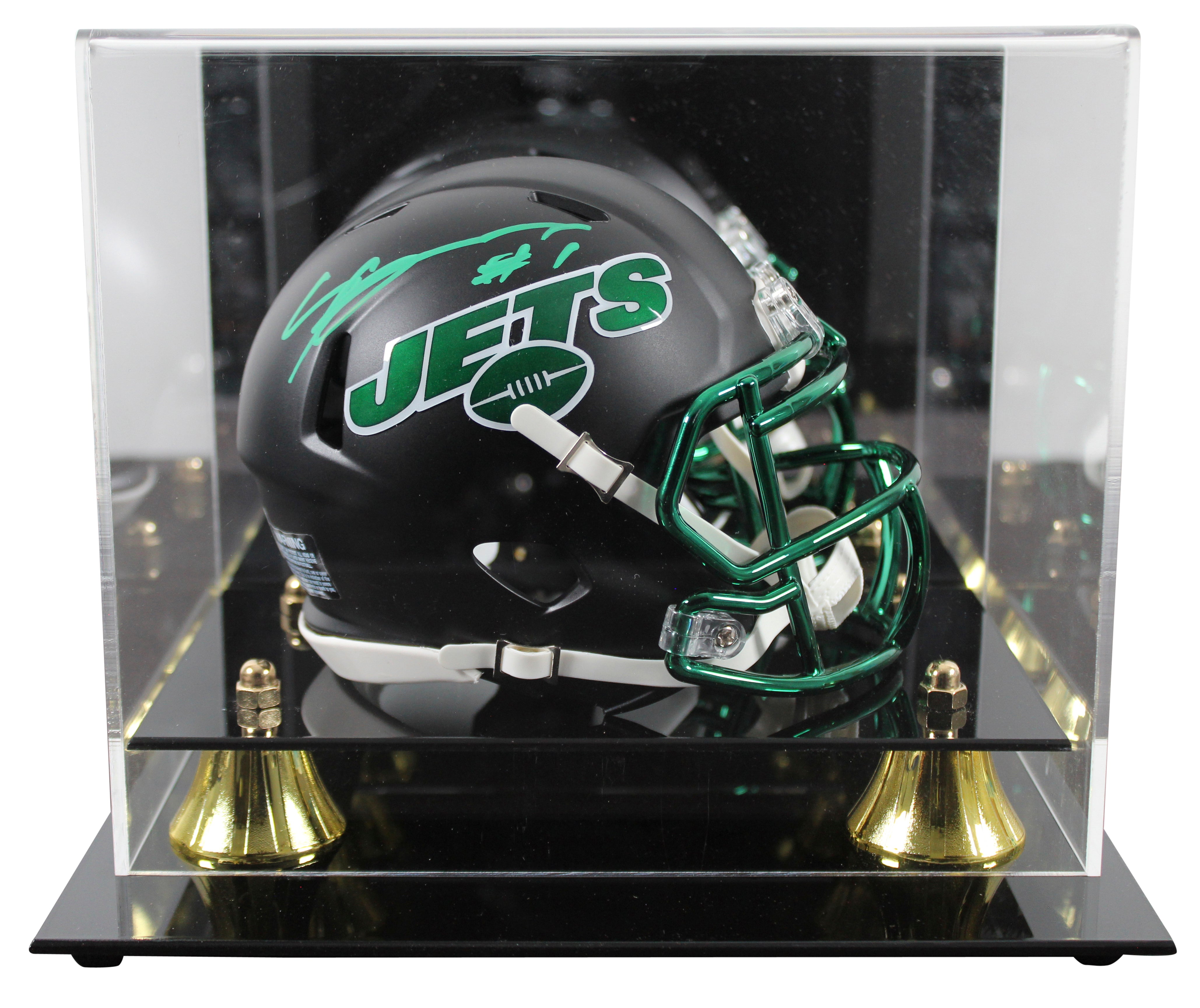 Jets Ahmad "Sauce" Gardner Signed 2022 Alt Speed Mini Helmet W/ Case BAS Wit