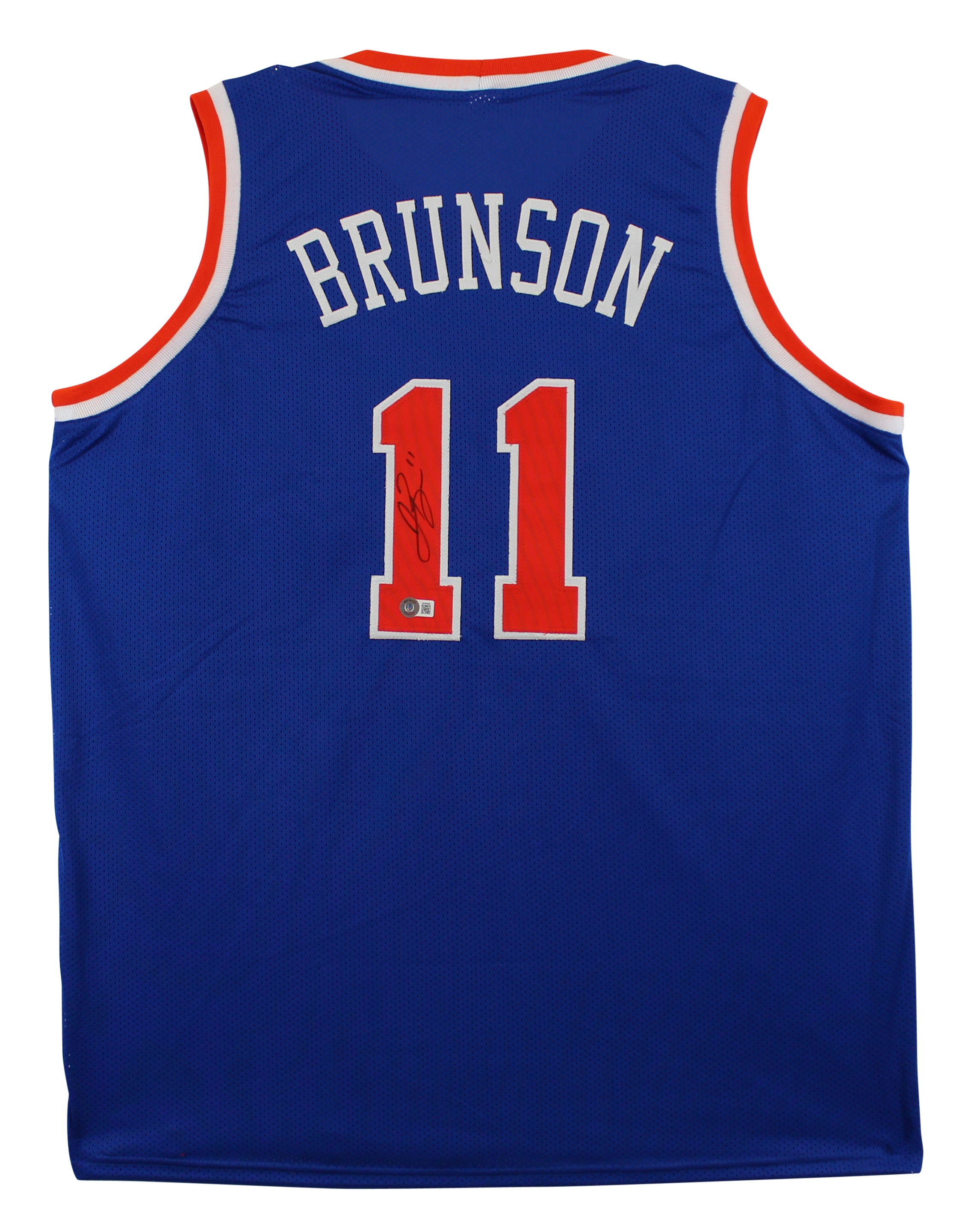 Jalen Brunson Authentic Signed Blue Pro Style Jersey Autographed BAS Witnessed