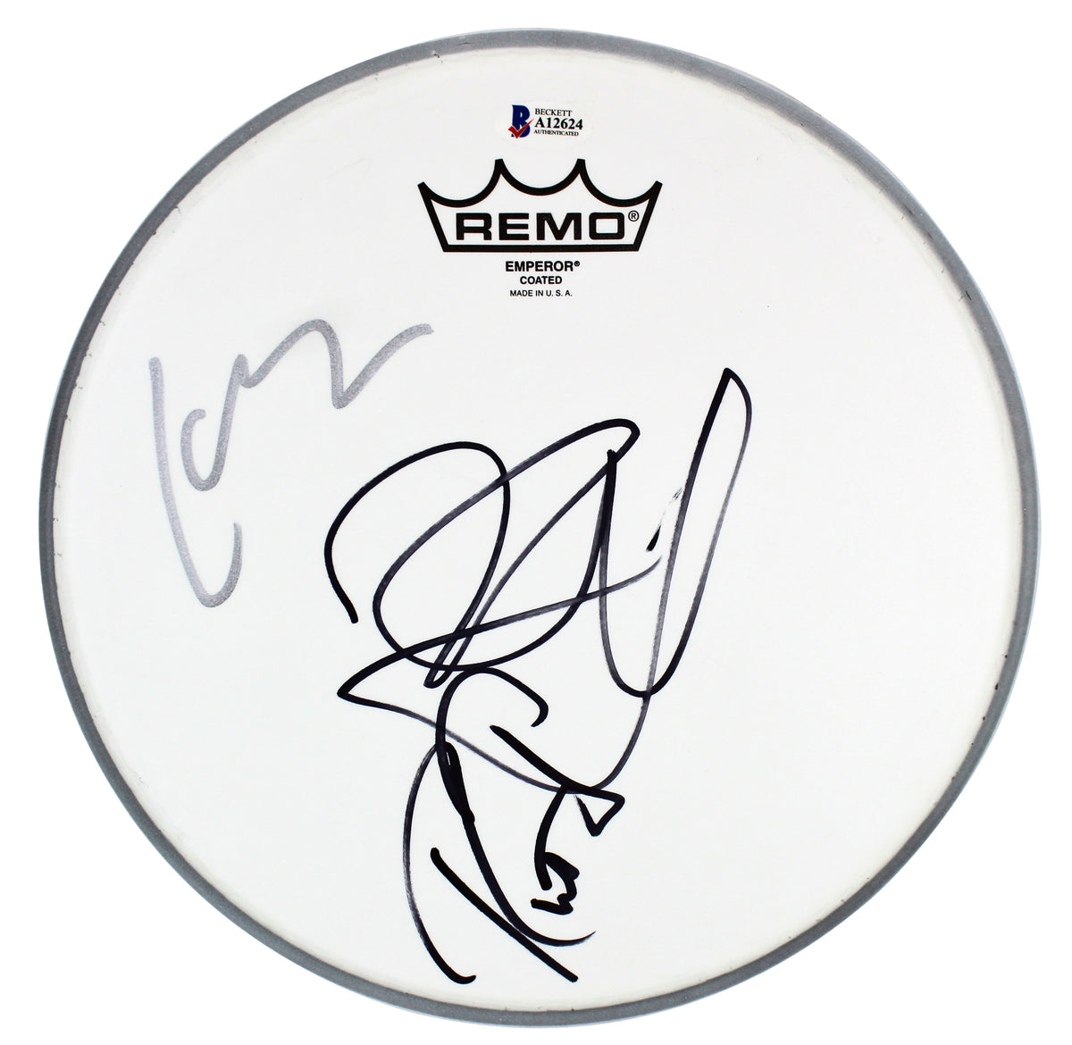 Metallica (3) Ulrich, Hammett & Trujillo Signed 10 Inch Drum Head BAS #A12624