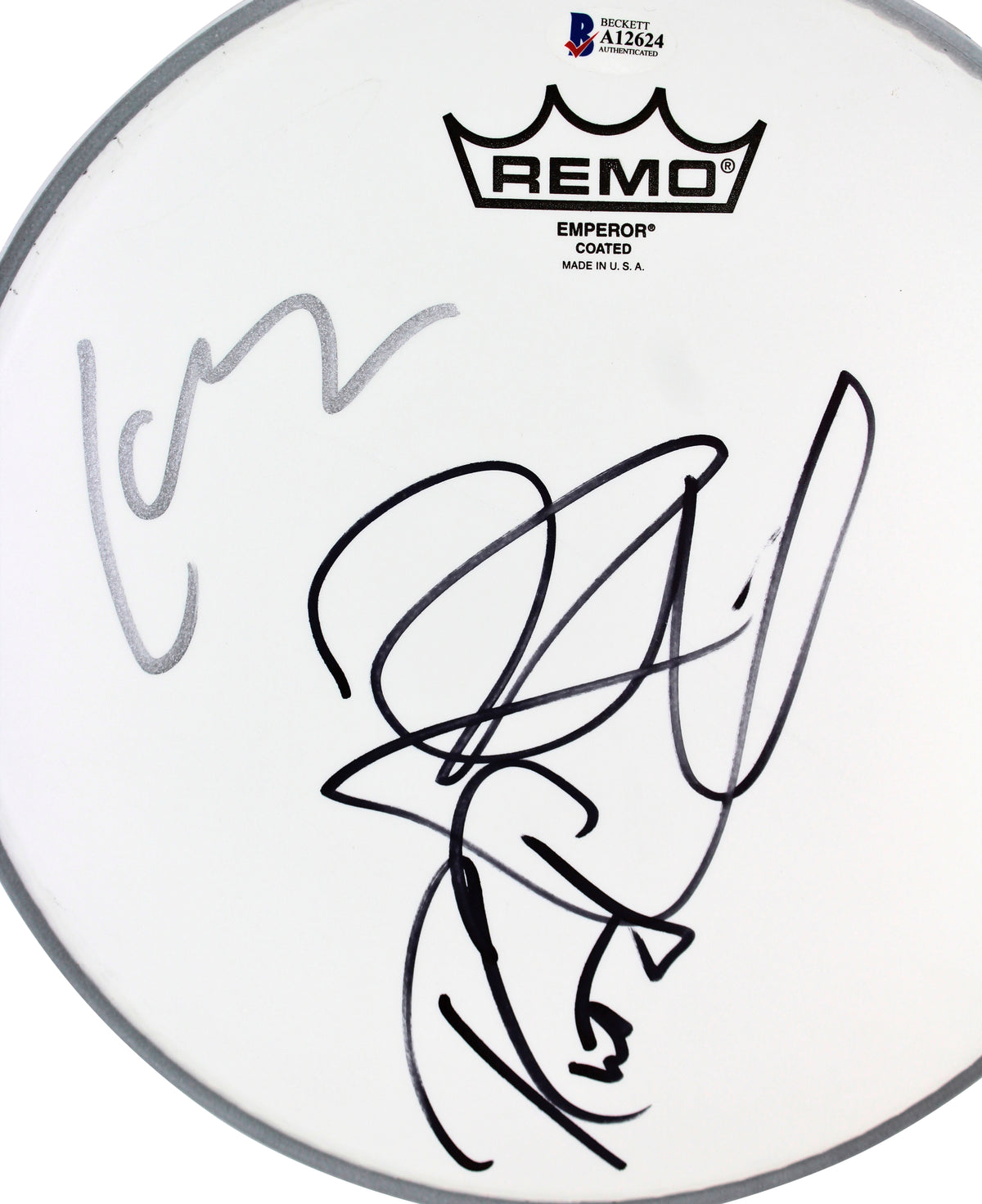 Metallica (3) Ulrich, Hammett & Trujillo Signed 10 Inch Drum Head BAS #A12624